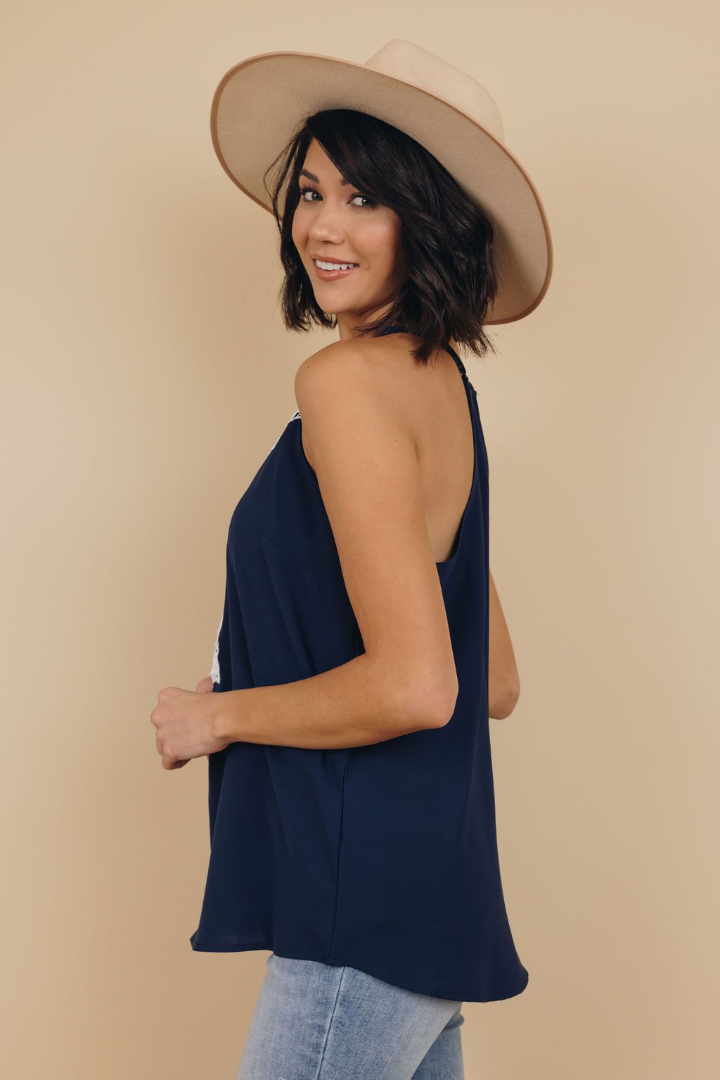 County Fair Lace V Neck Tank