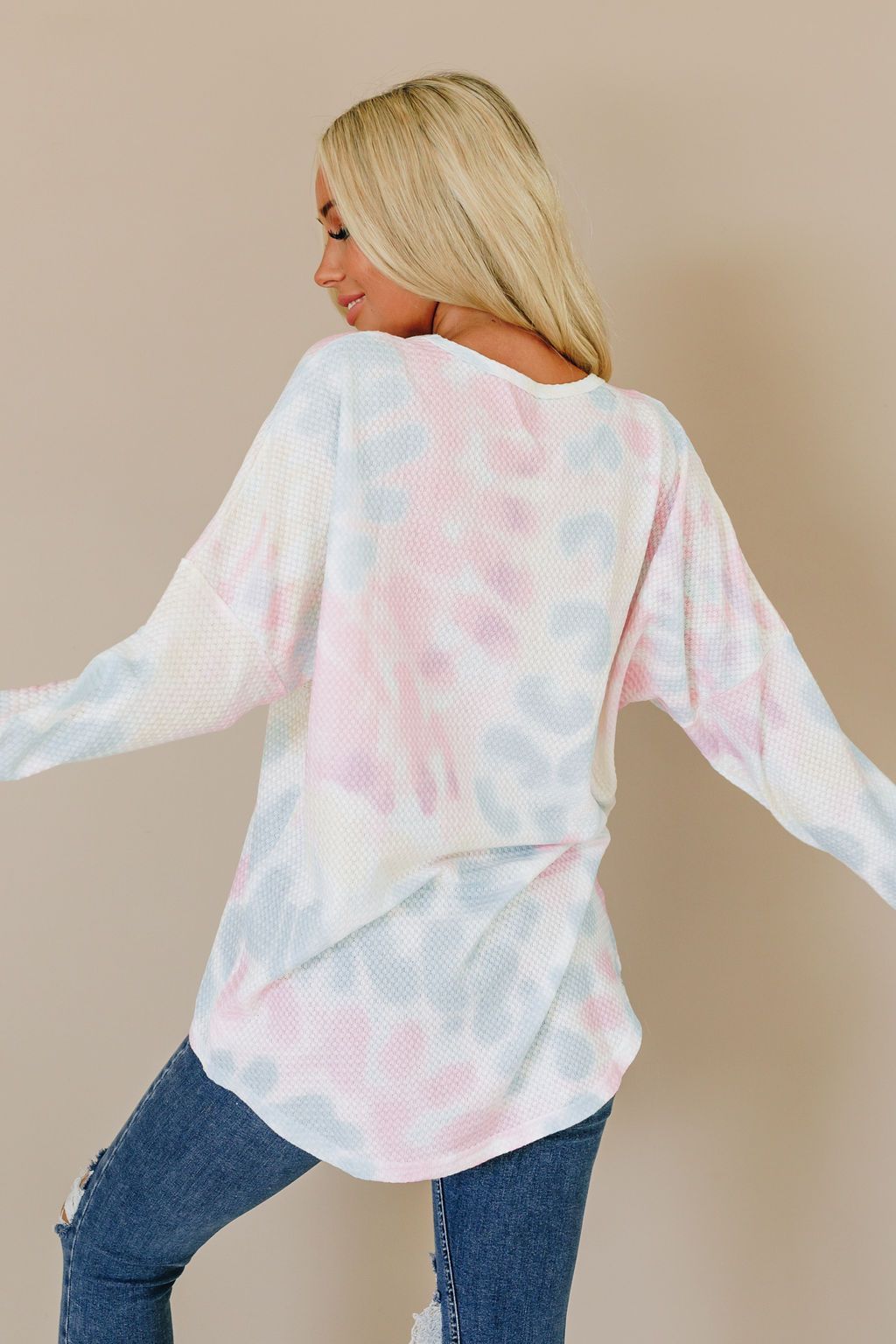 All You Need is Love Tie Dye Thermal Top