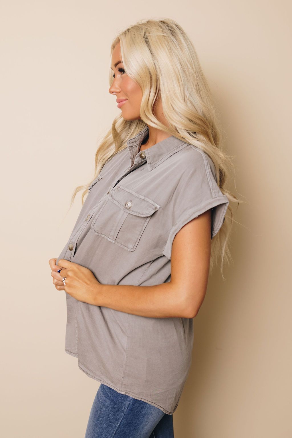 Rowena Buttoned Denim Shirt