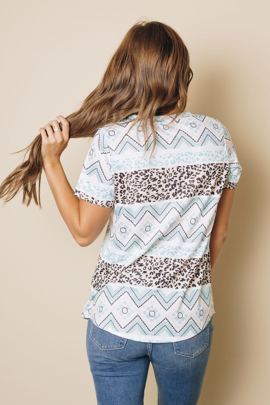 Zella Leopard Lace Pocket Tee