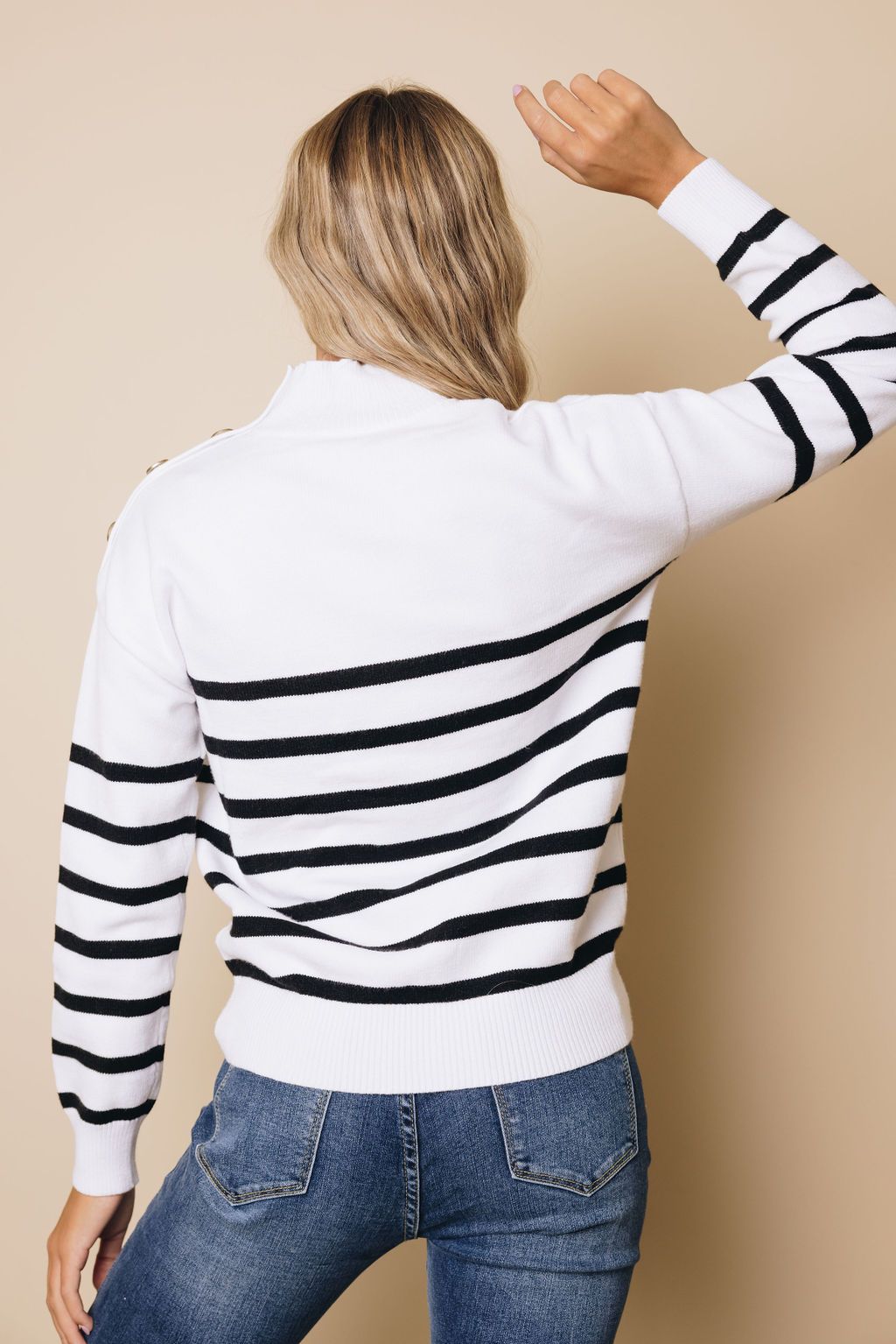 Days Go By Striped Turtleneck Sweater