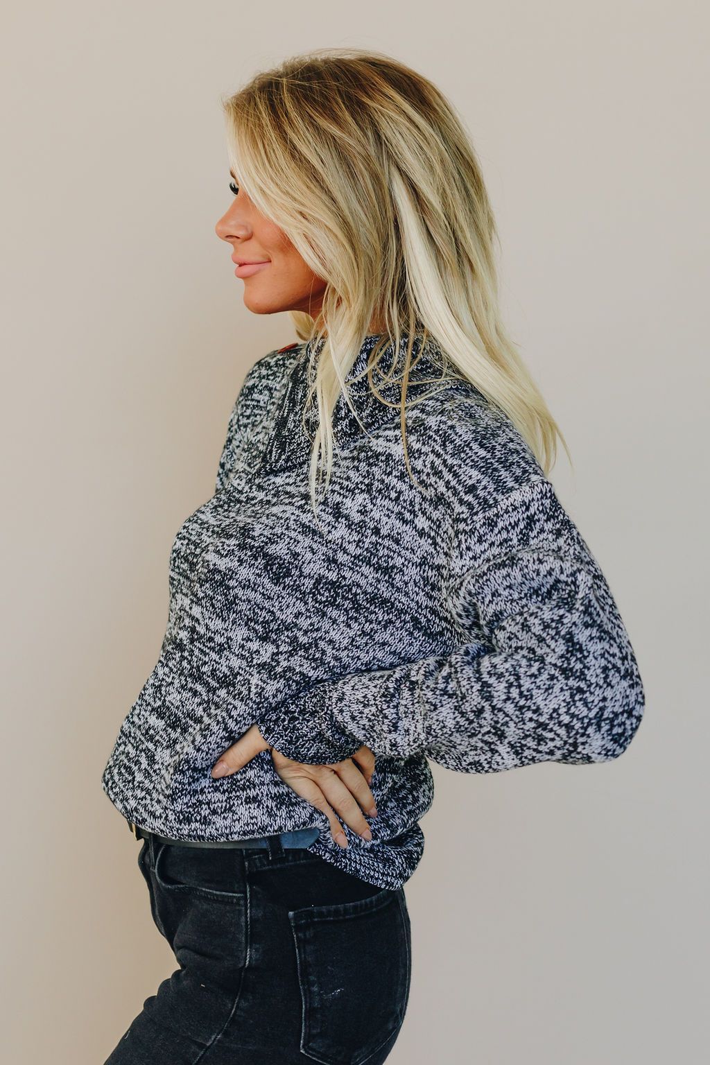 Day Dream Grey Button Sweater