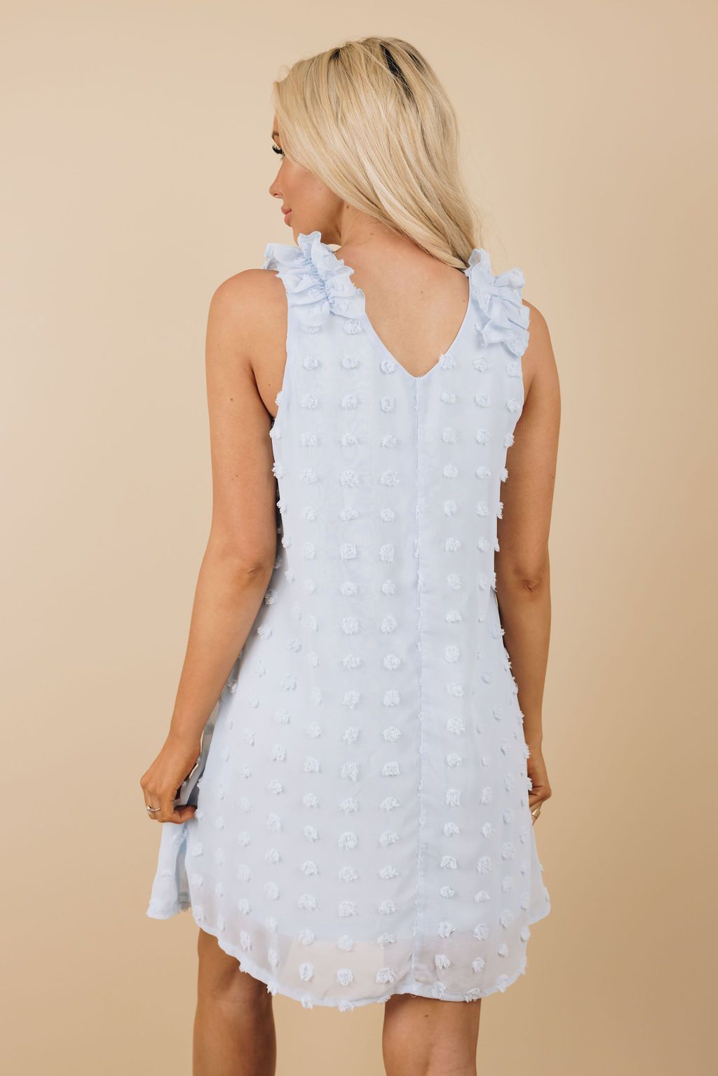 Titan Swis Dot Ruffle Dress