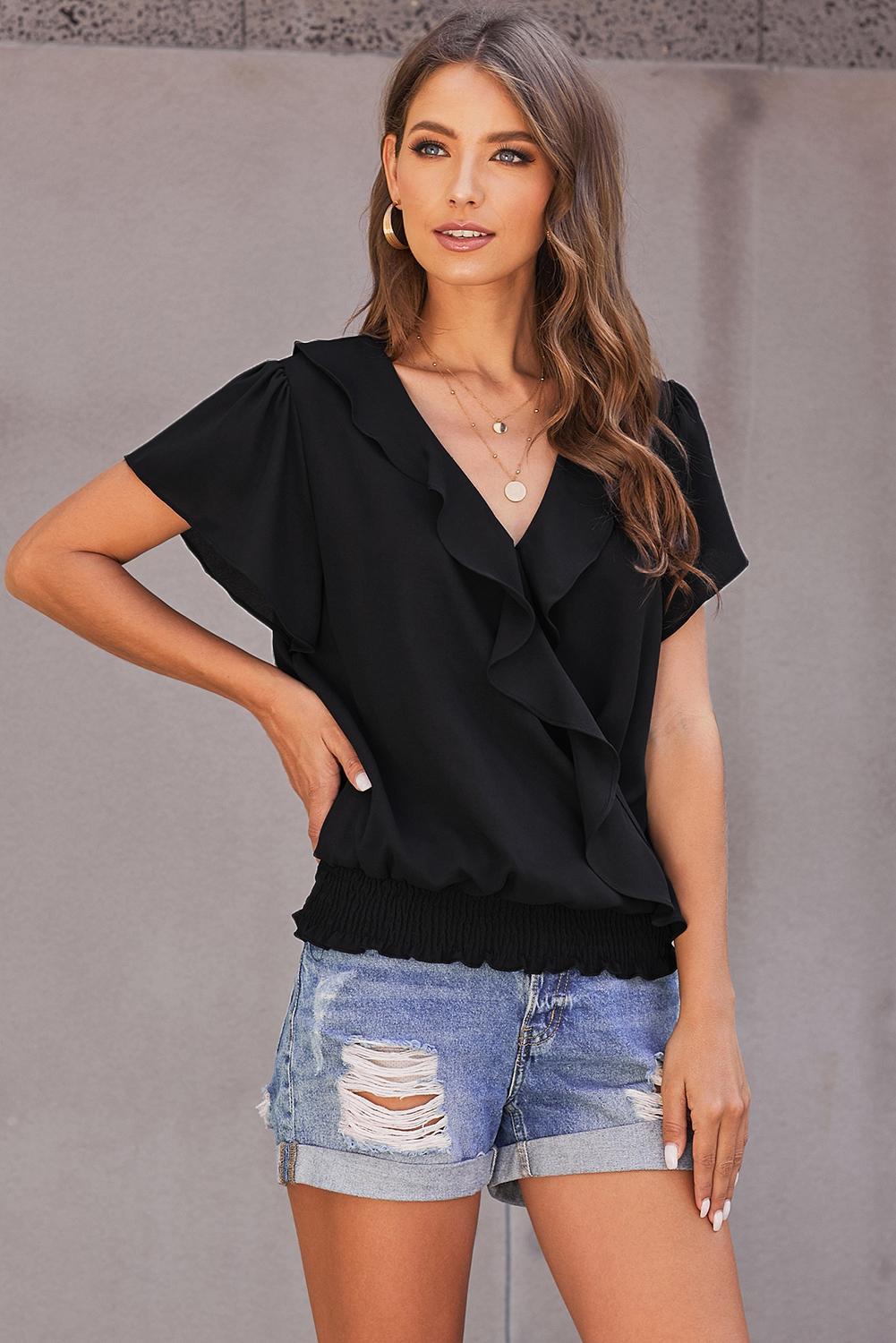 Live A Little Ruffle Detail Top