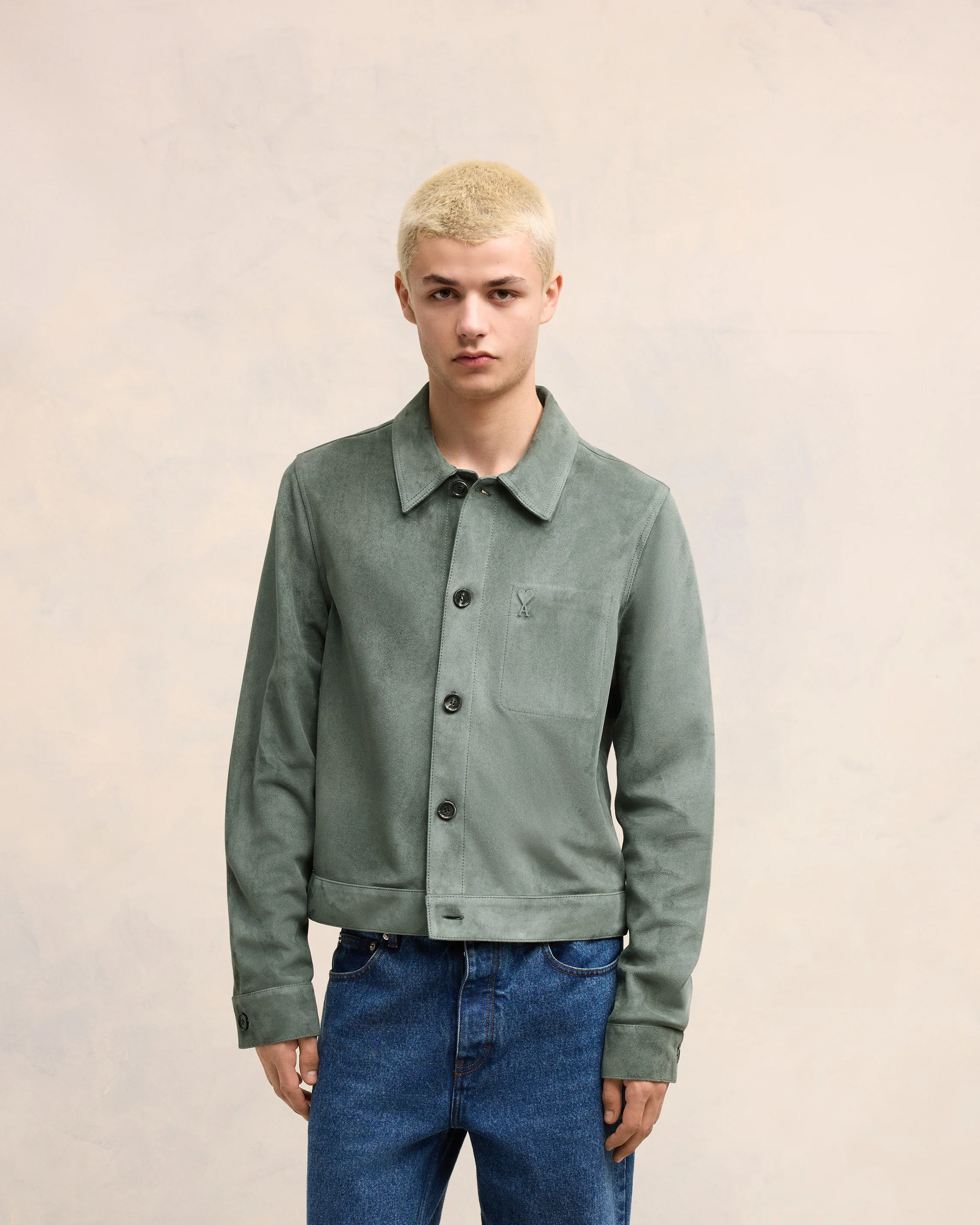 Leather Buttoned Overshirt