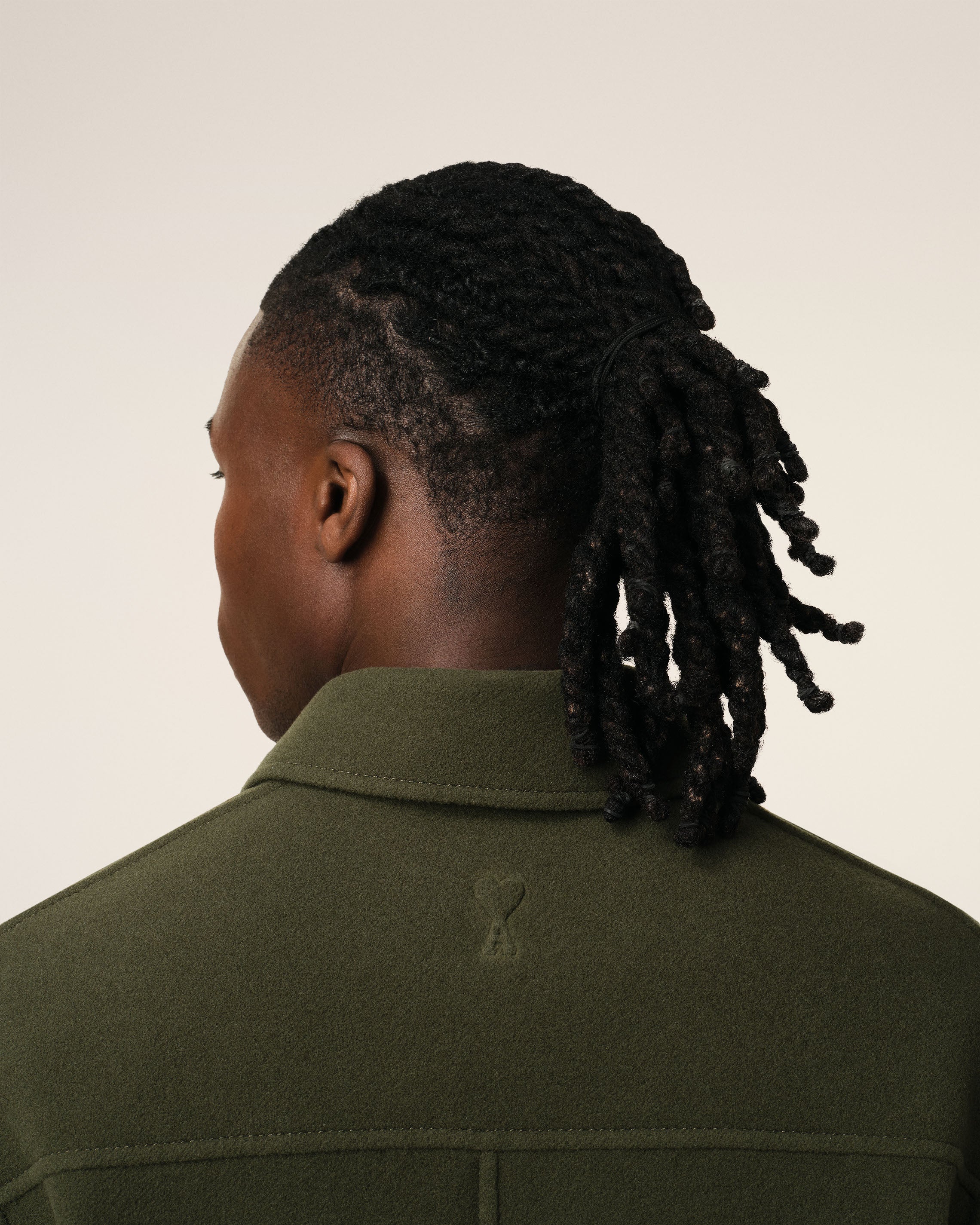 Green Wool Knit Boxy Buttoned Jacket