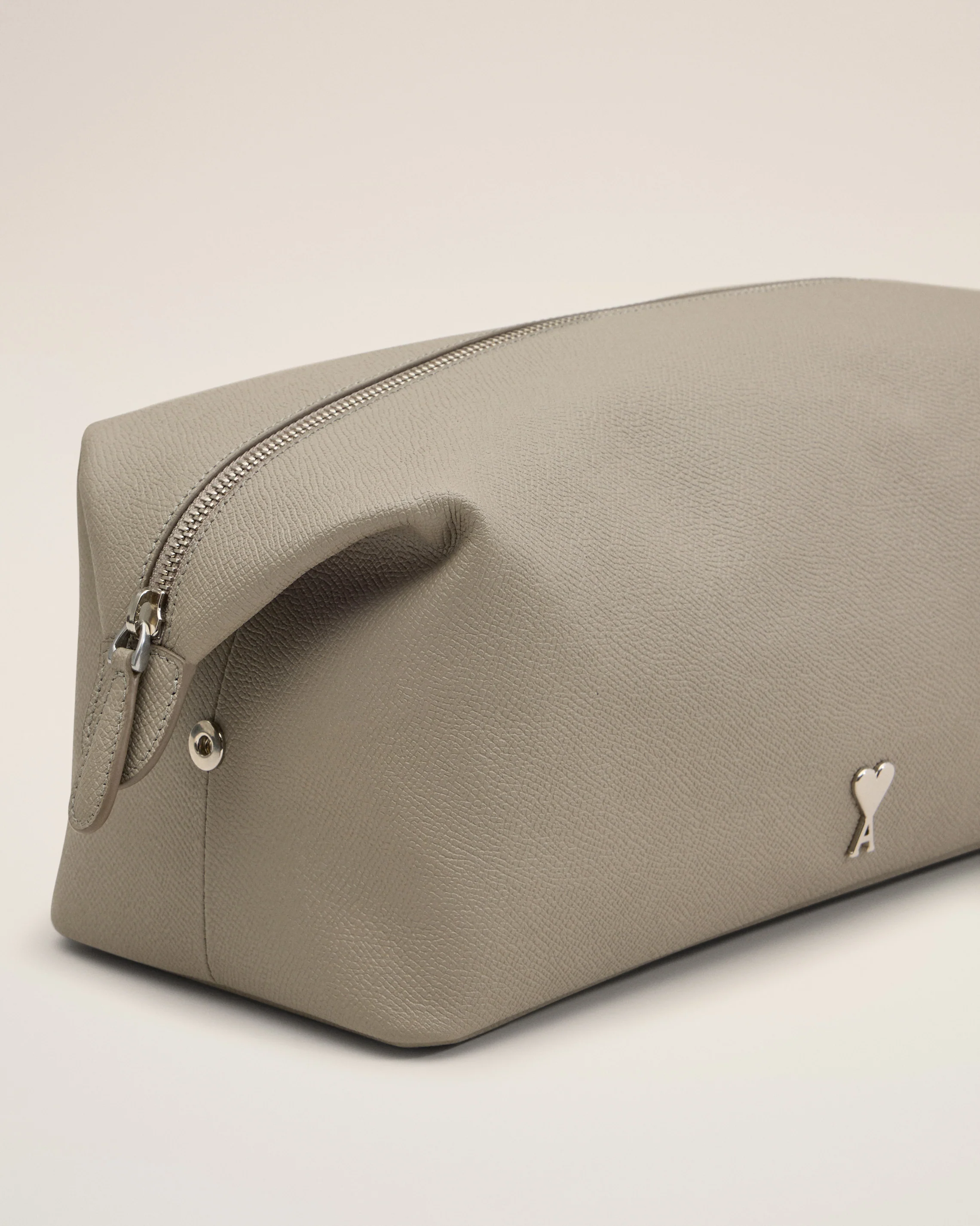 Grey Leather Paris Paris Toiletry Pouch