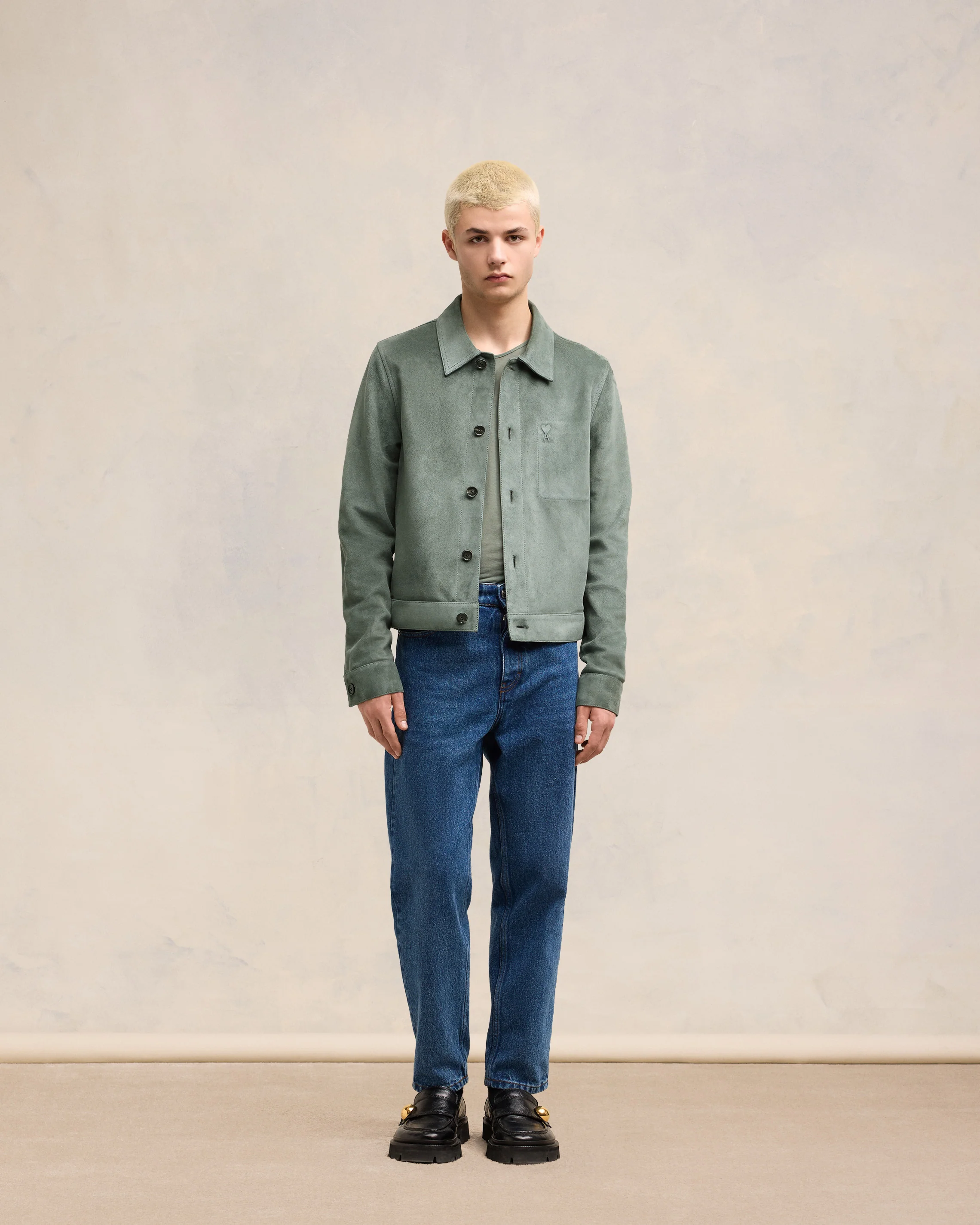 Leather Buttoned Overshirt