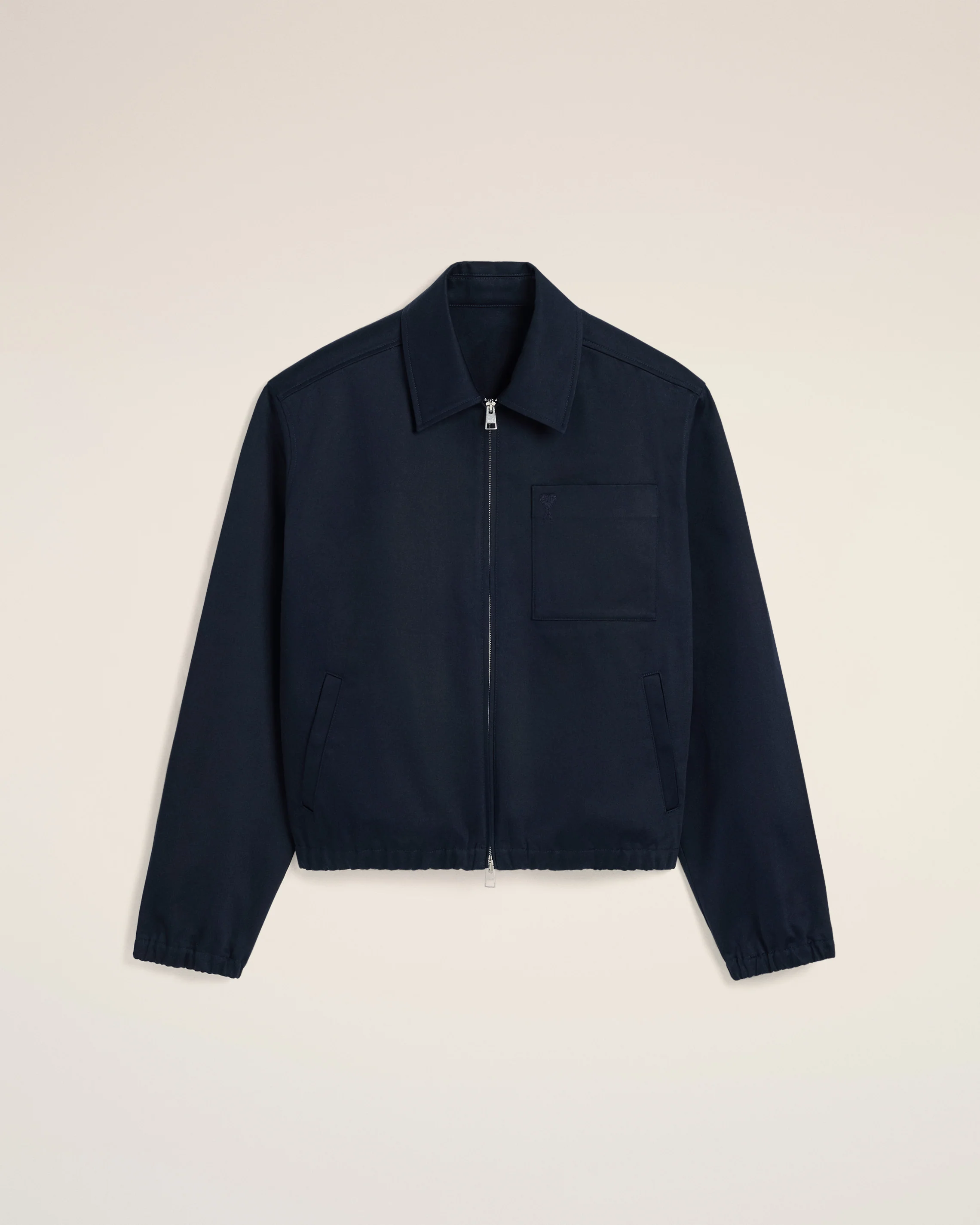 Navy Cotton Ami de Coeur Zipped Jacket