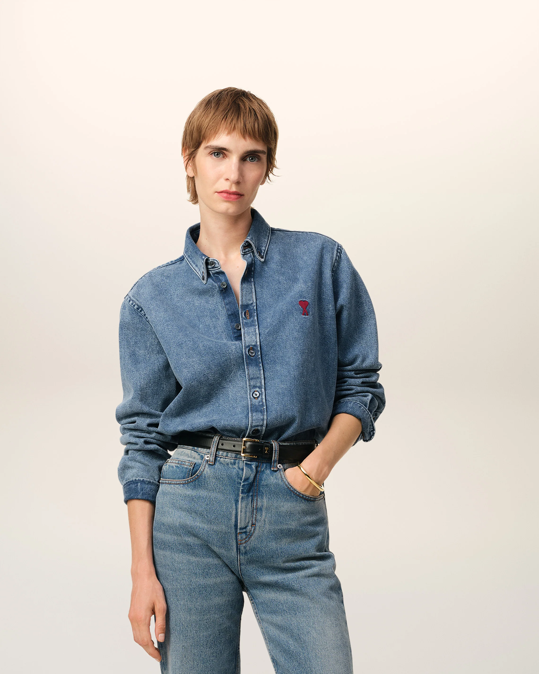 Blue Denim Button-Down Ami de Coeur Shirt