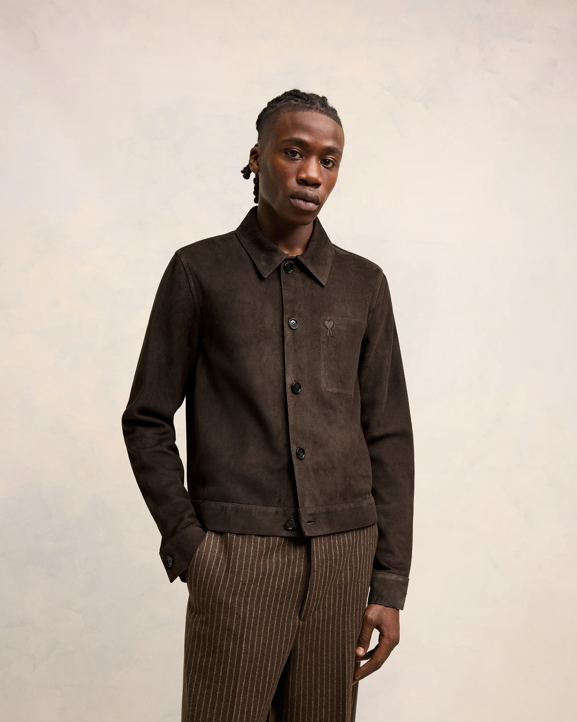 Leather Buttoned Overshirt