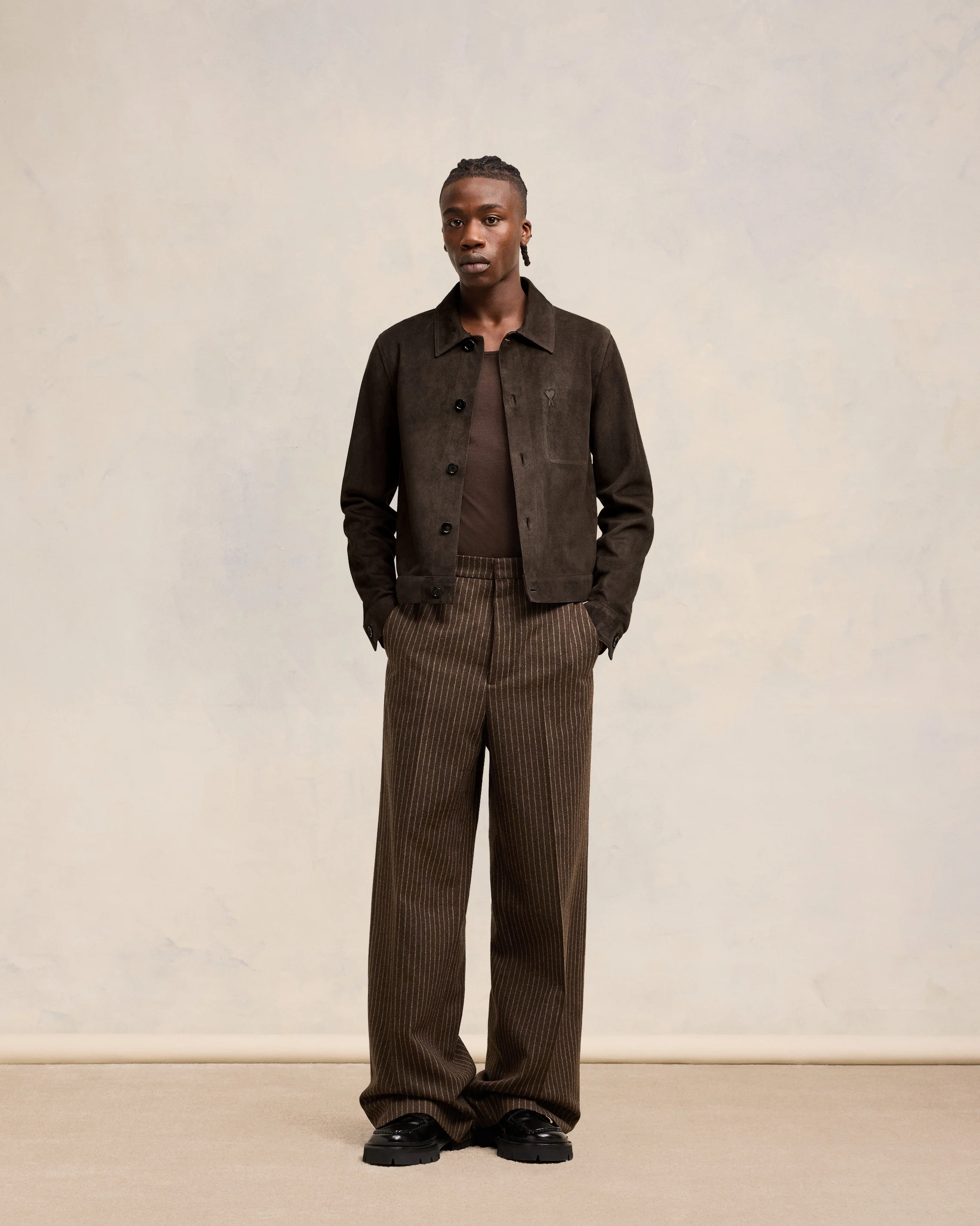 Leather Buttoned Overshirt