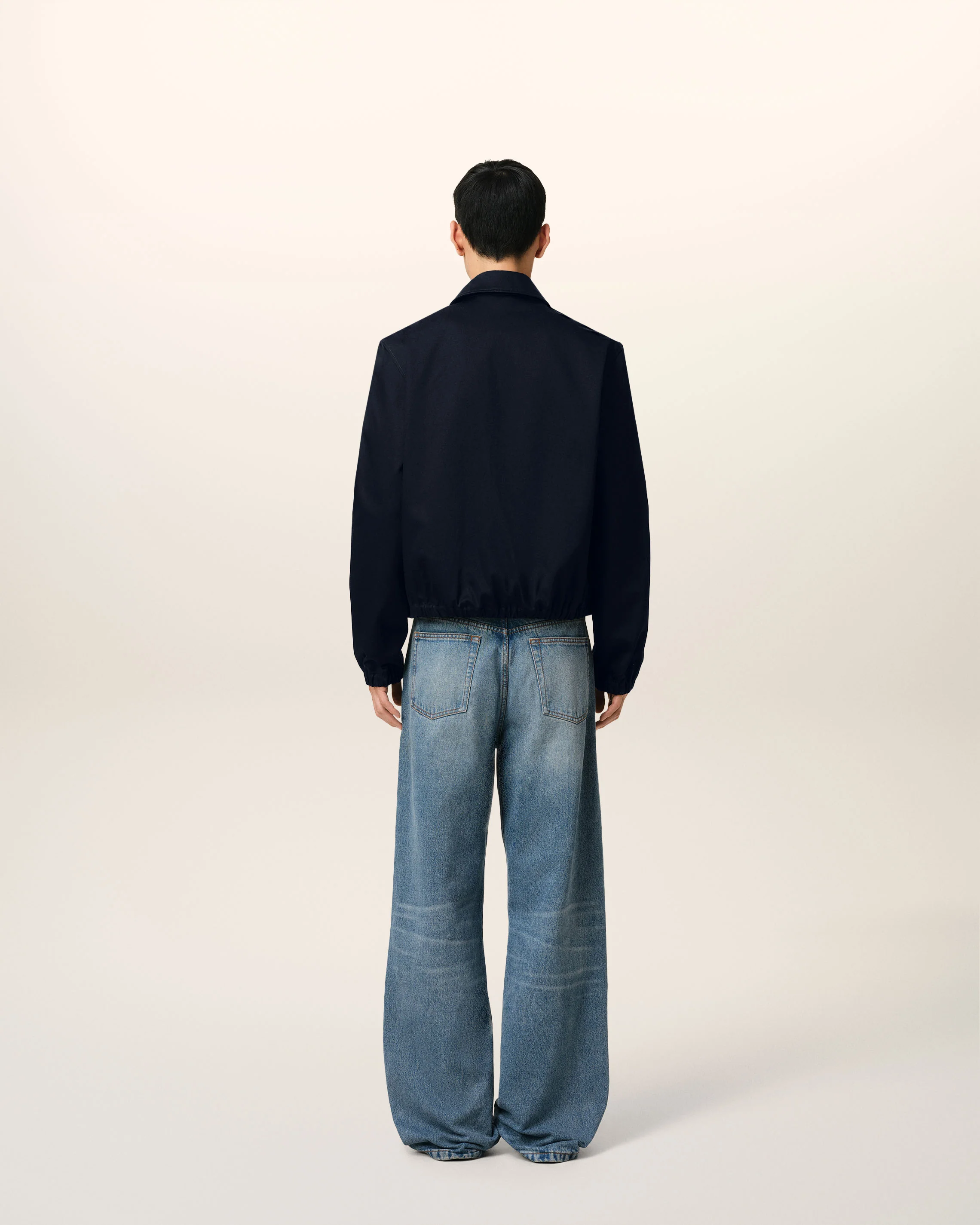 Navy Cotton Ami de Coeur Zipped Jacket