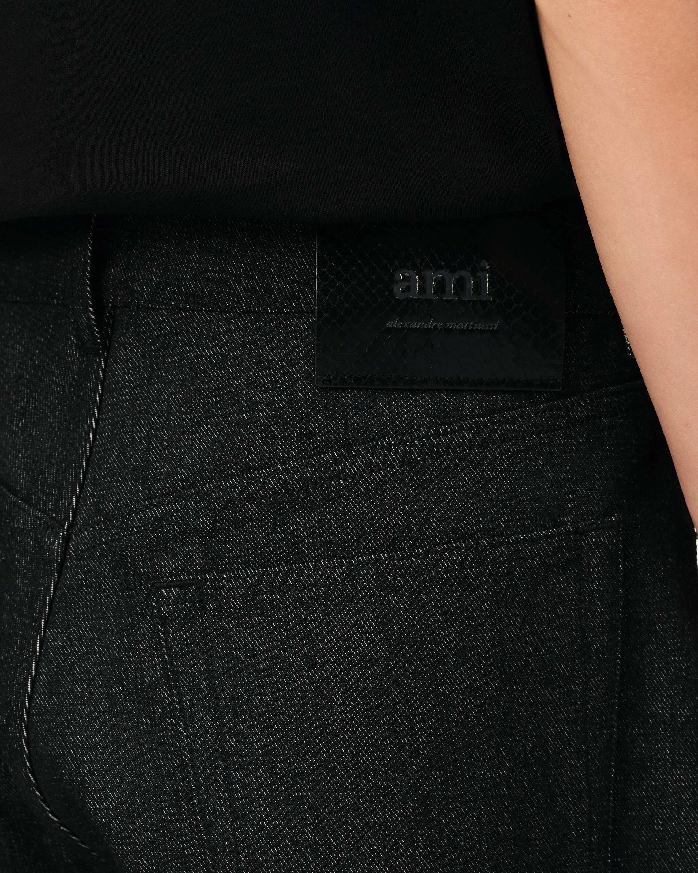 Black Cotton Large Fit Jeans