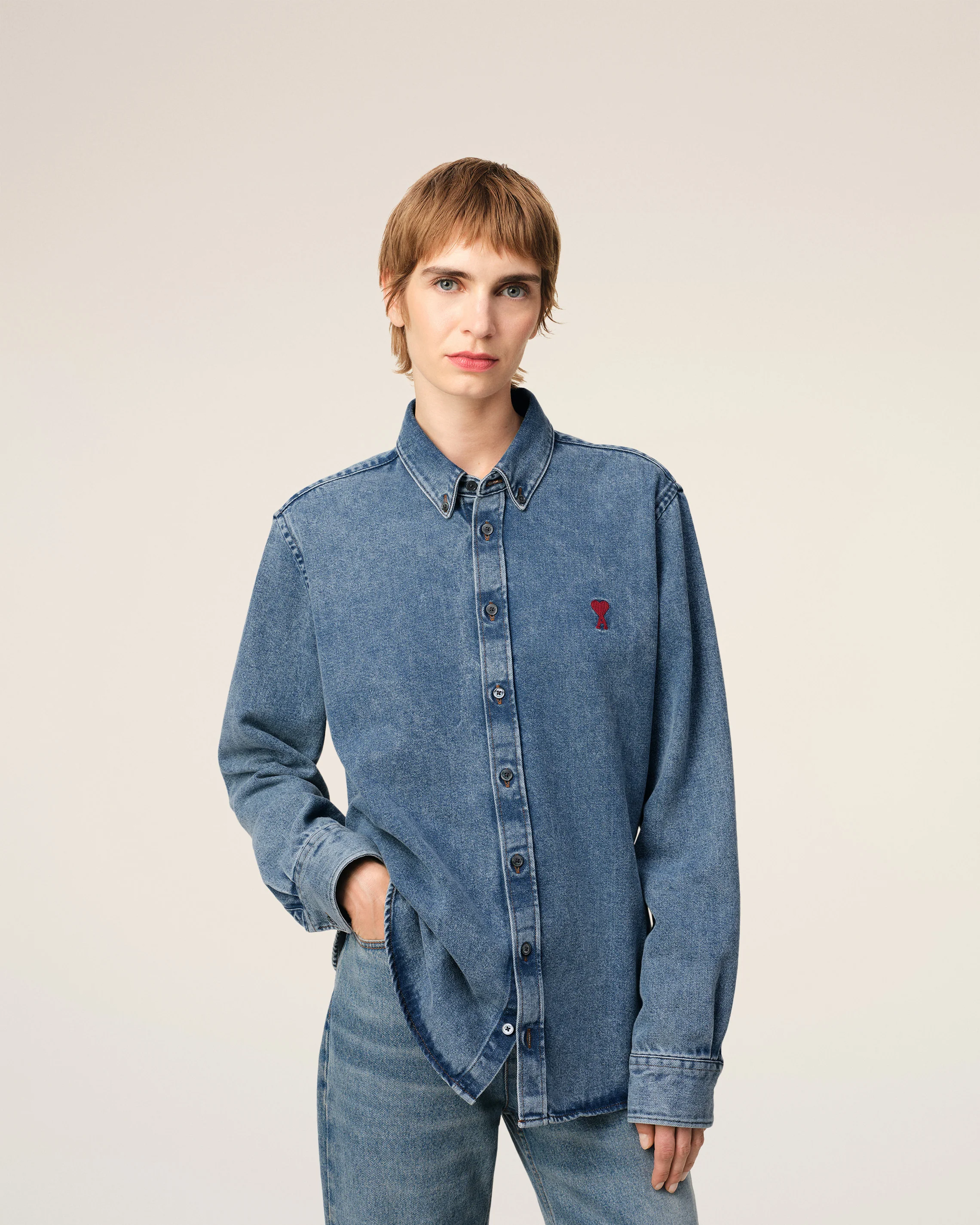 Blue Denim Button-Down Ami de Coeur Shirt