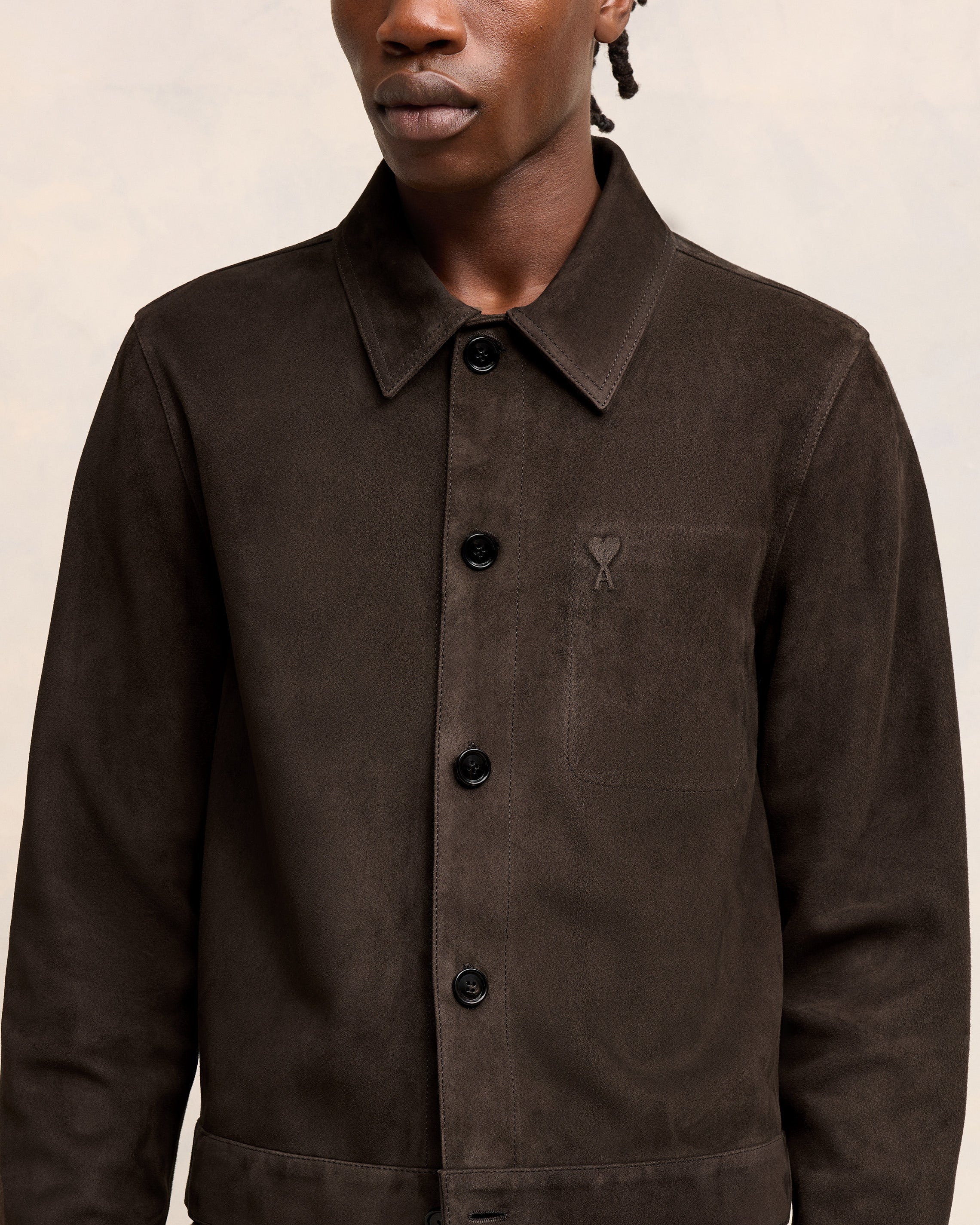 Leather Buttoned Overshirt