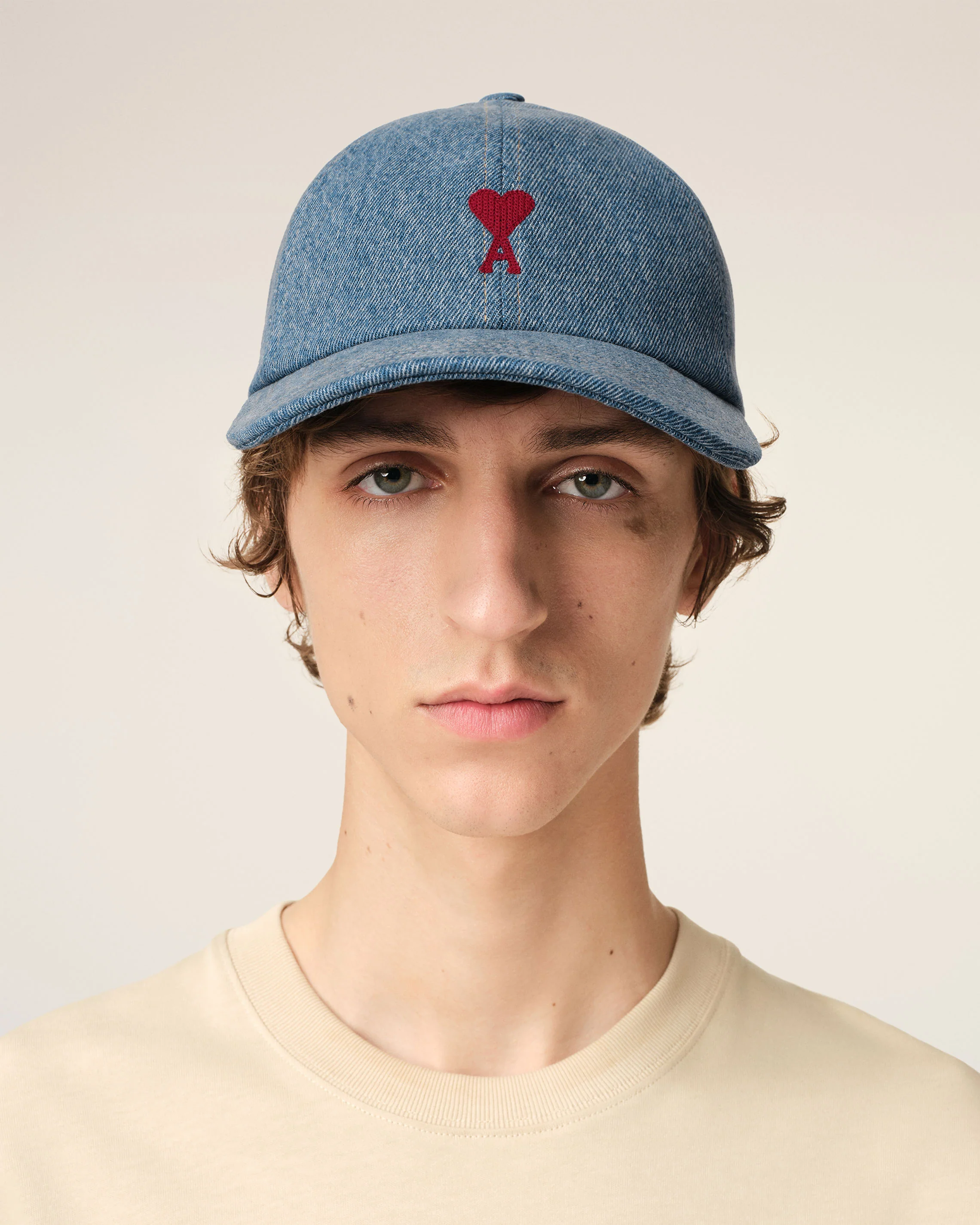 Blue Cotton Ami de Coeur Embroidery Cap