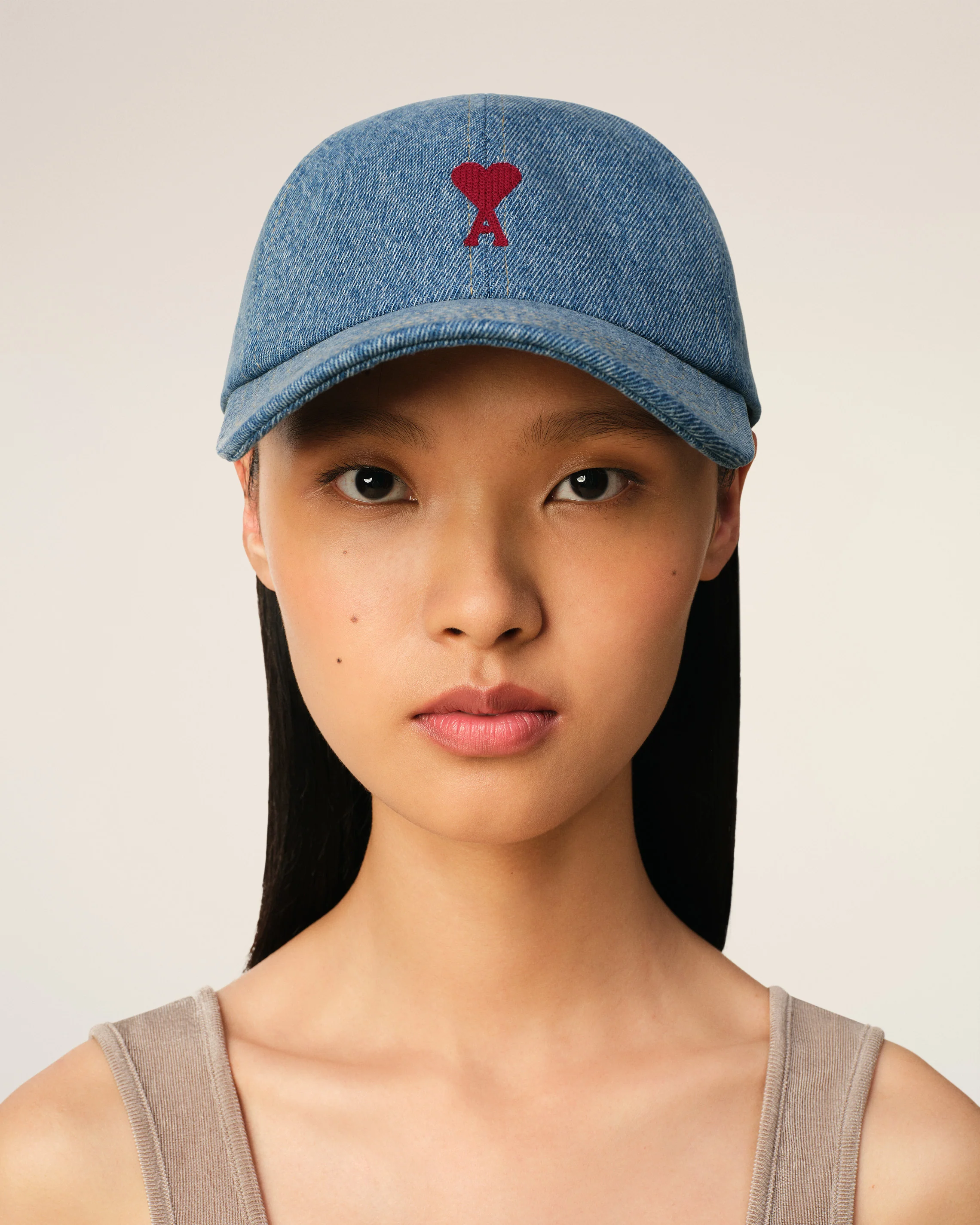 Blue Cotton Ami de Coeur Embroidery Cap