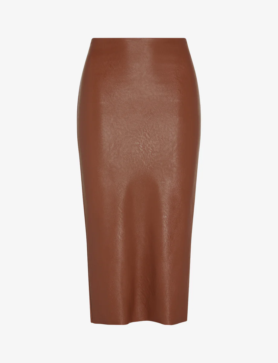 Faux Leather Midi Skirt