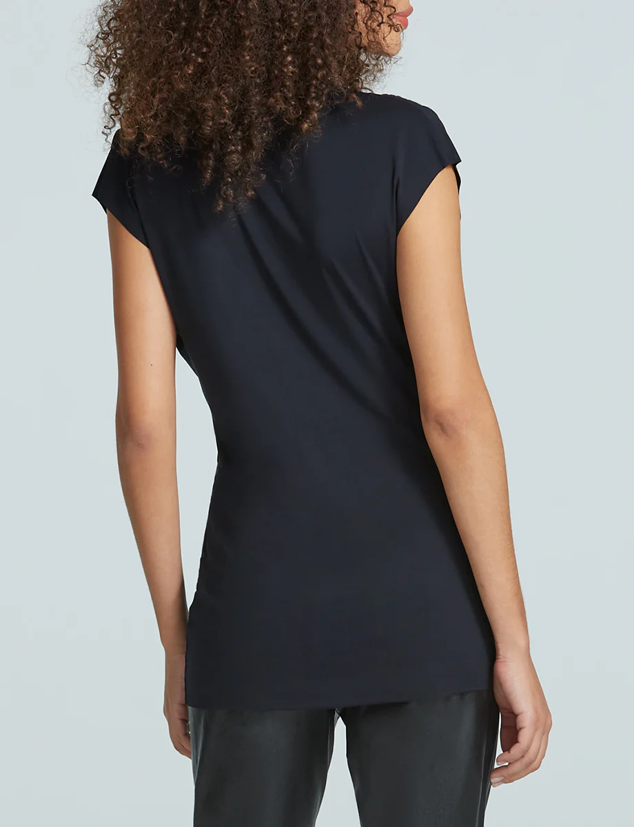 Butter Draped Mockneck Short Sleeve Top