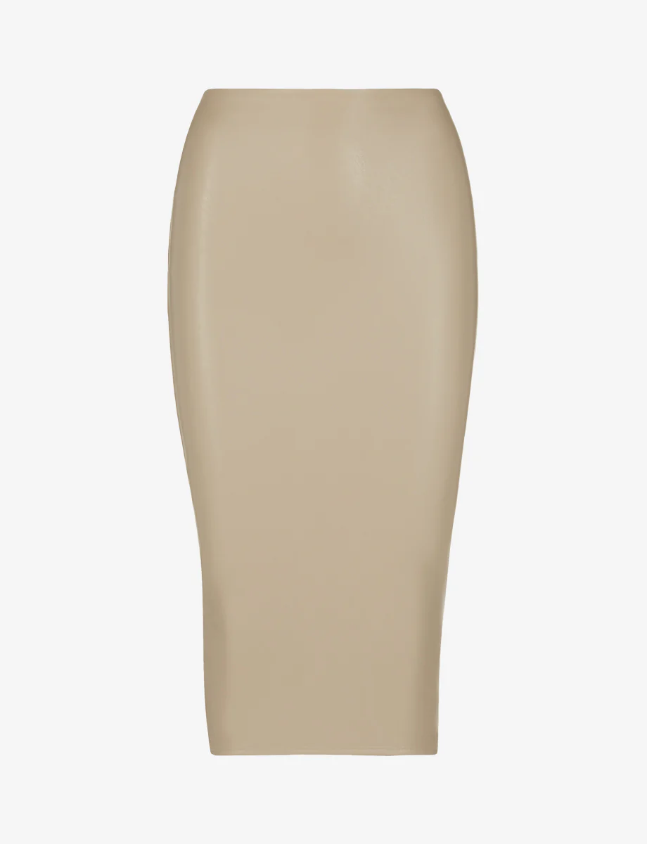 Faux Leather Midi Skirt