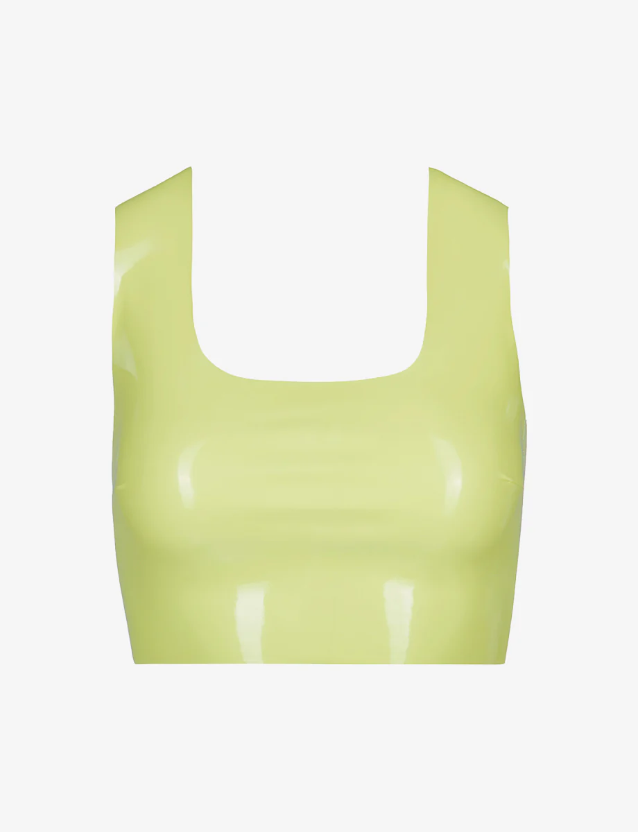 Faux Patent Leather Crop Top