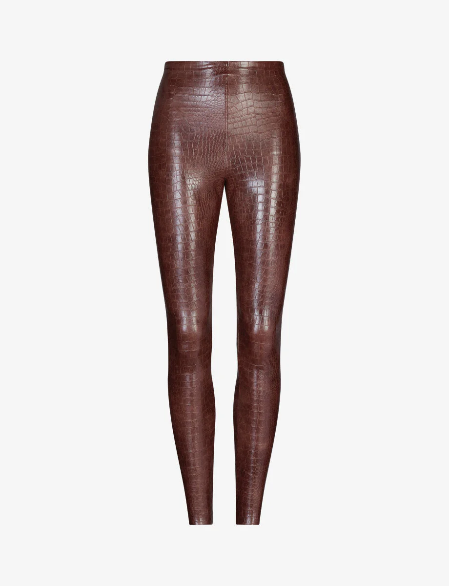 Faux Leather Animal Legging