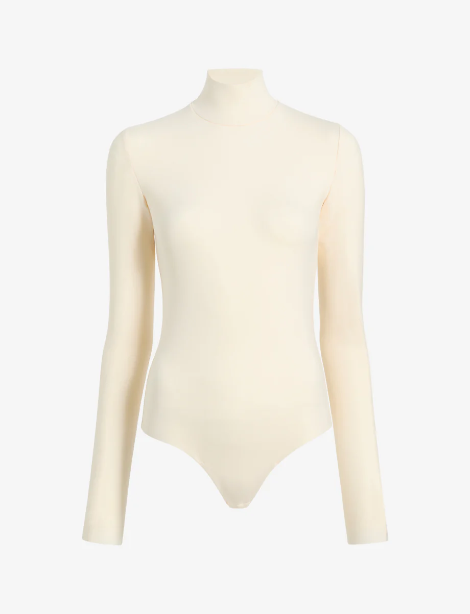 Neoprene Turtleneck Bodysuit with Thumbholes