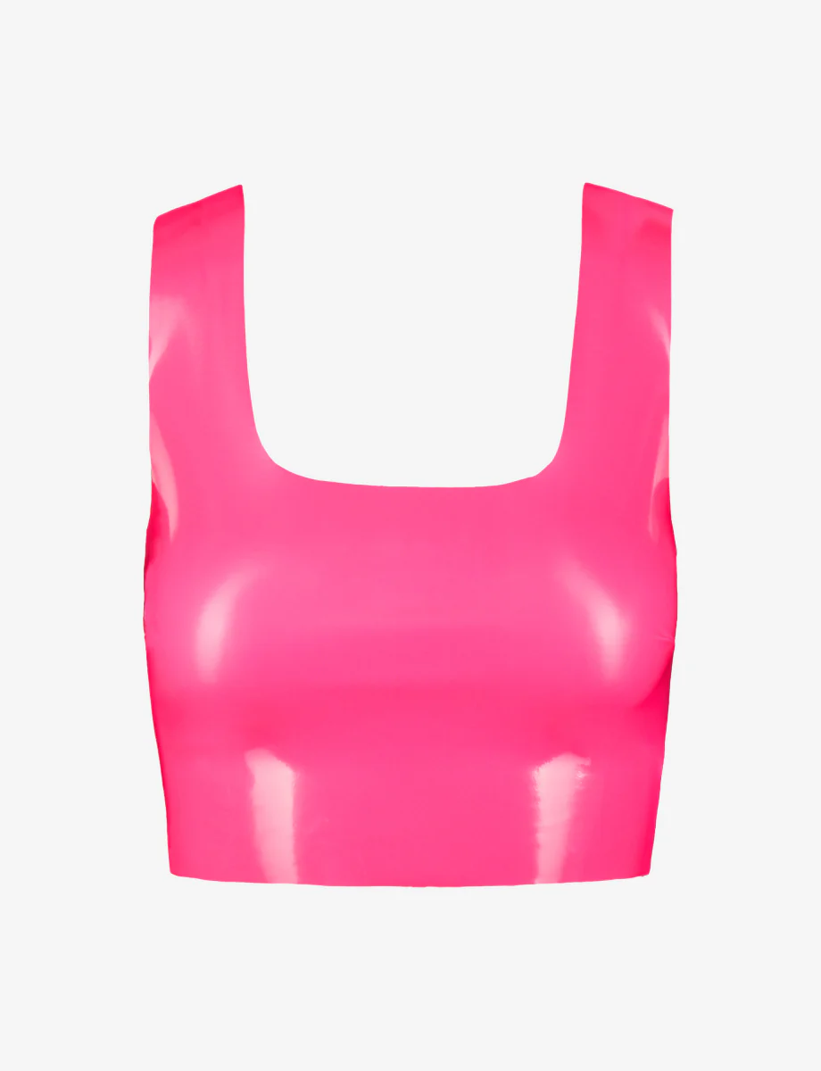 Faux Patent Leather Crop Top
