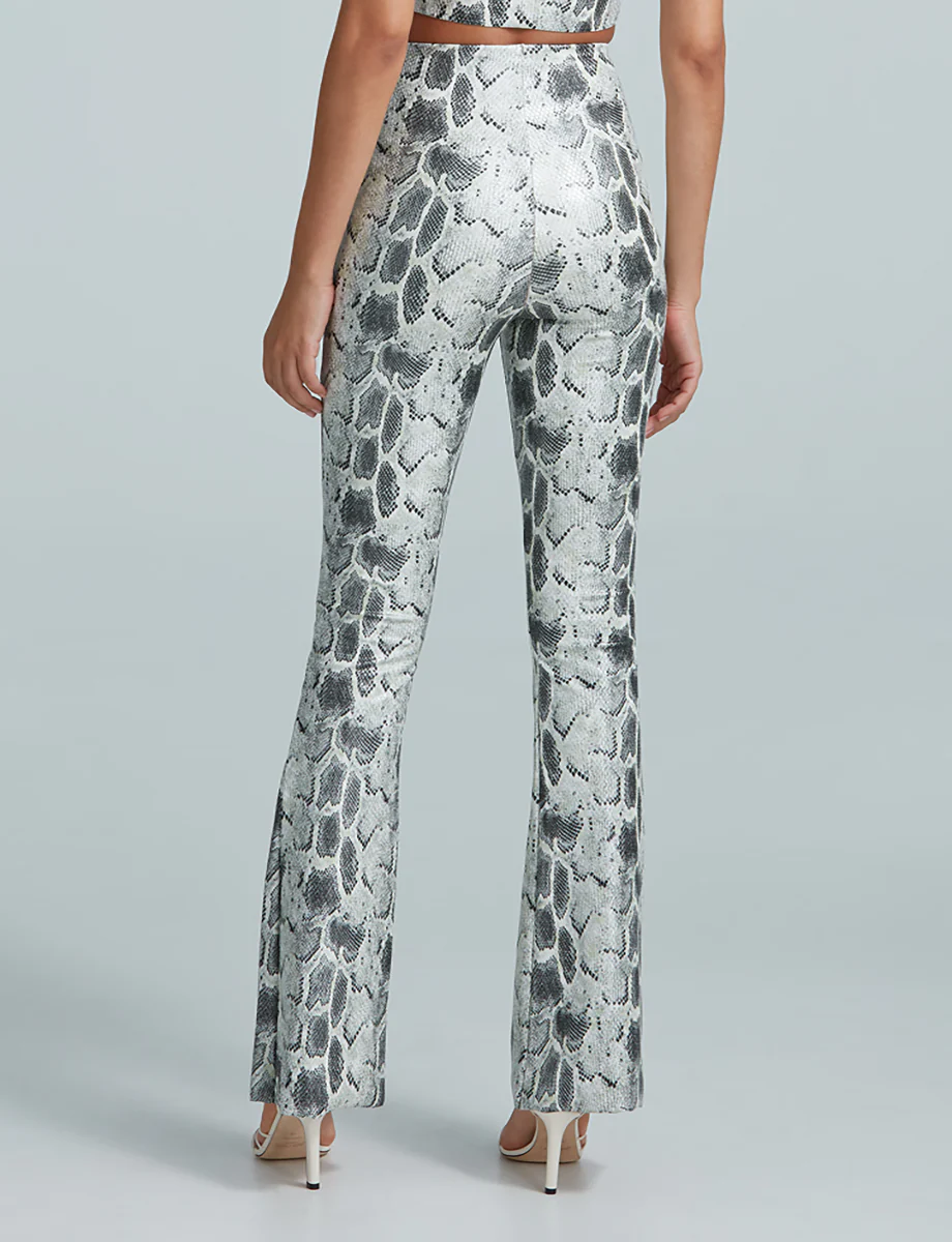 Faux Leather Animal Flared Legging