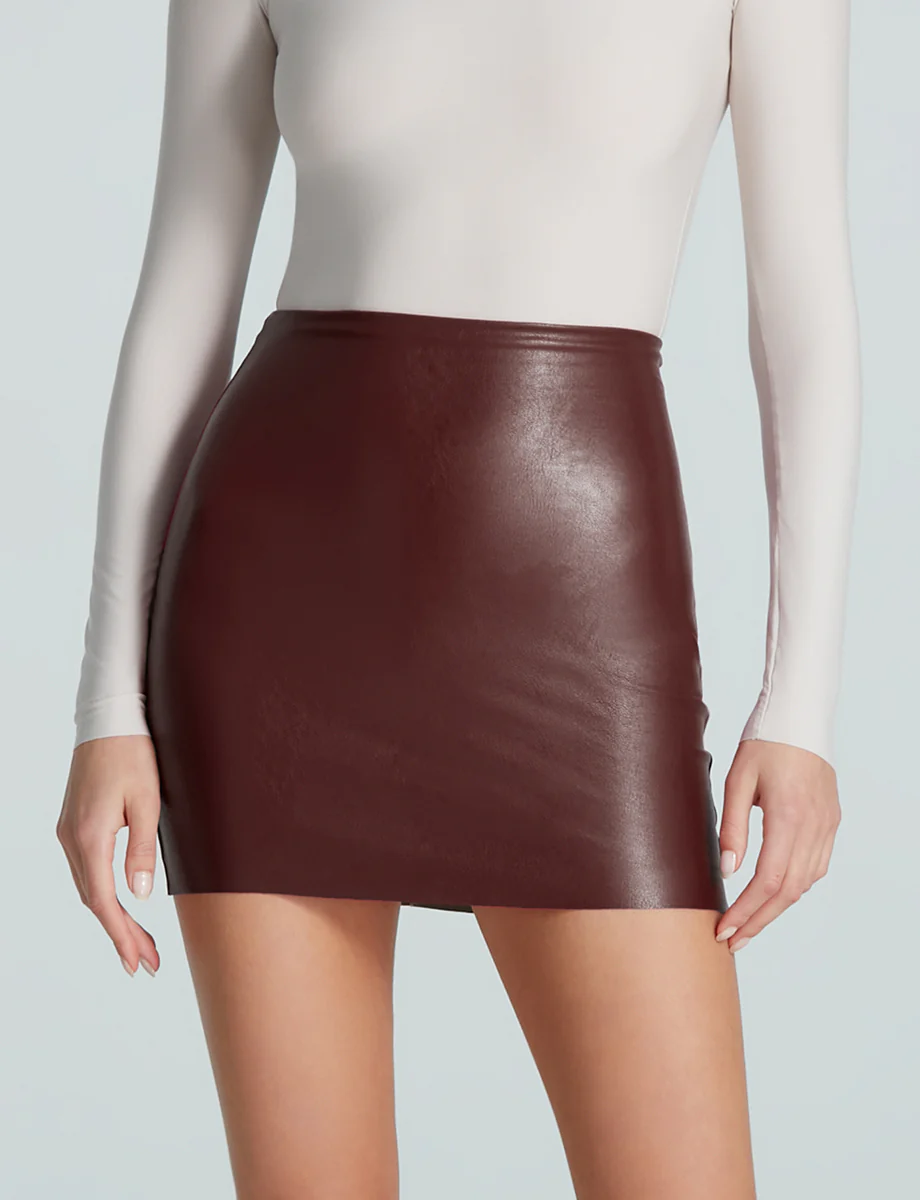 Faux Leather Micro-Mini Skirt