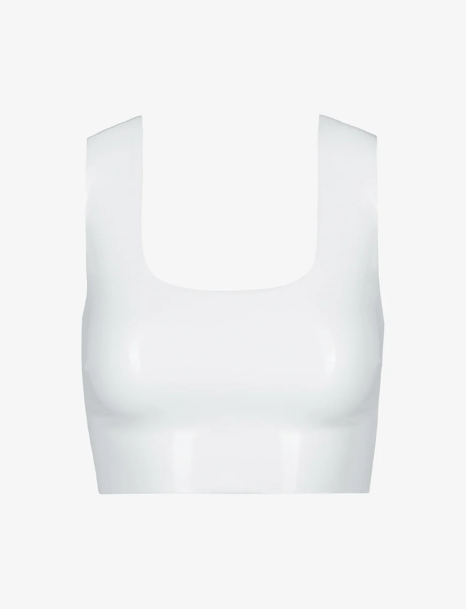 Faux Patent Leather Crop Top