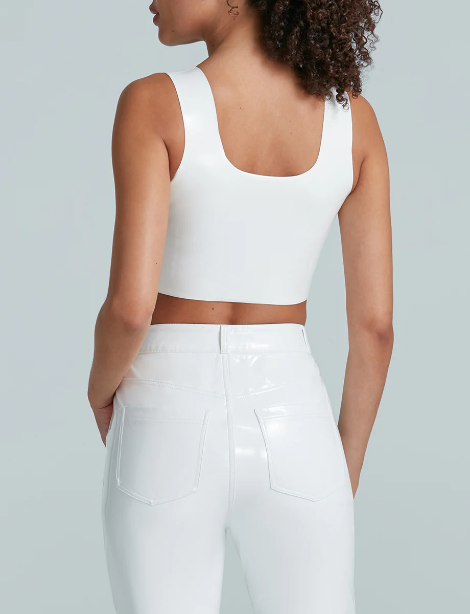 Faux Patent Leather Crop Top