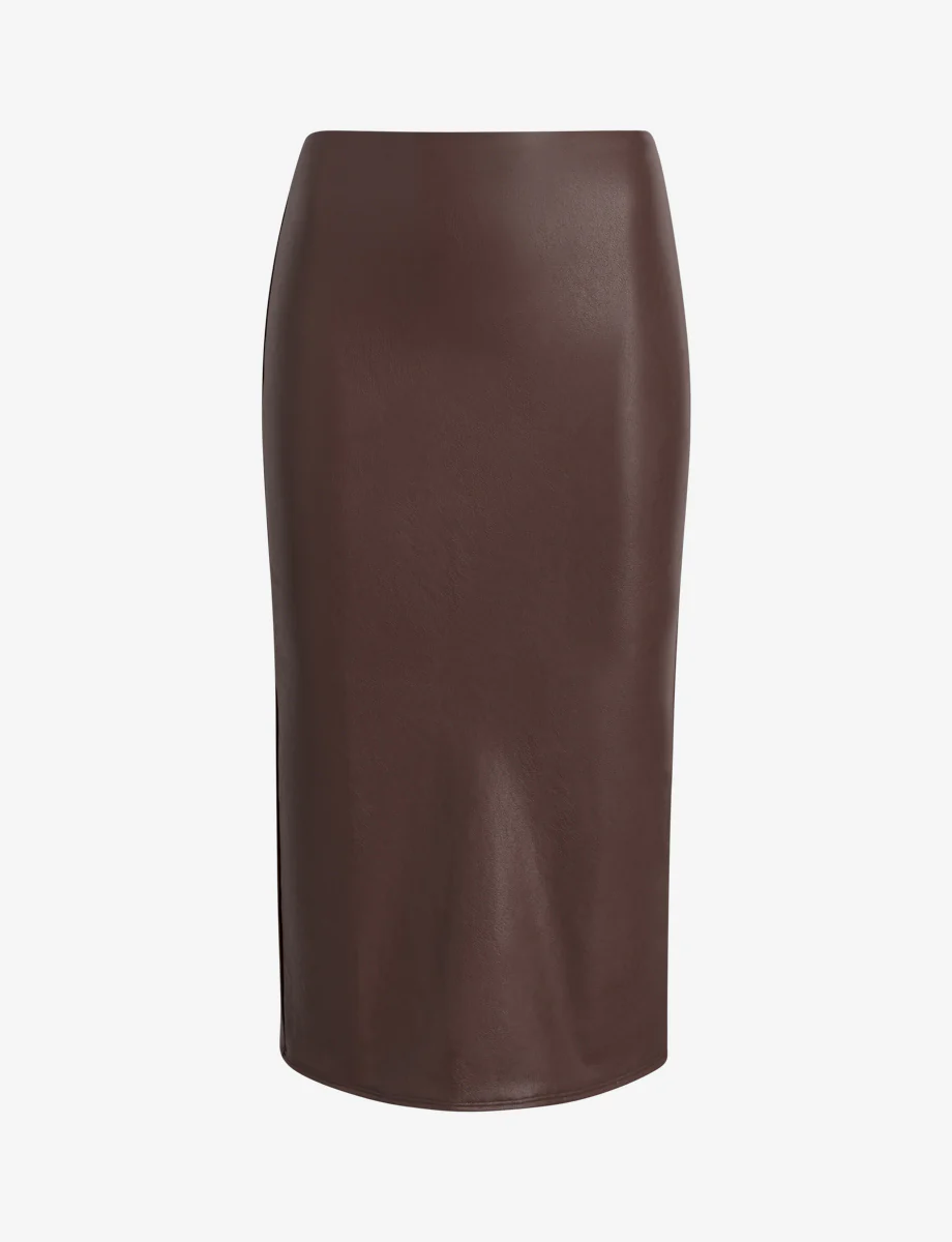 Faux Leather Midi Skirt