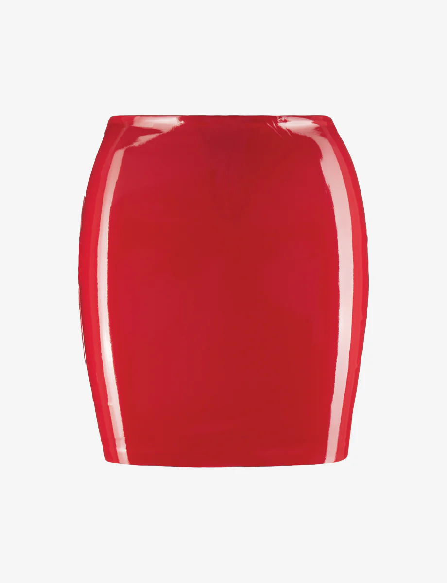 Faux Patent Leather Micro-Mini Skirt