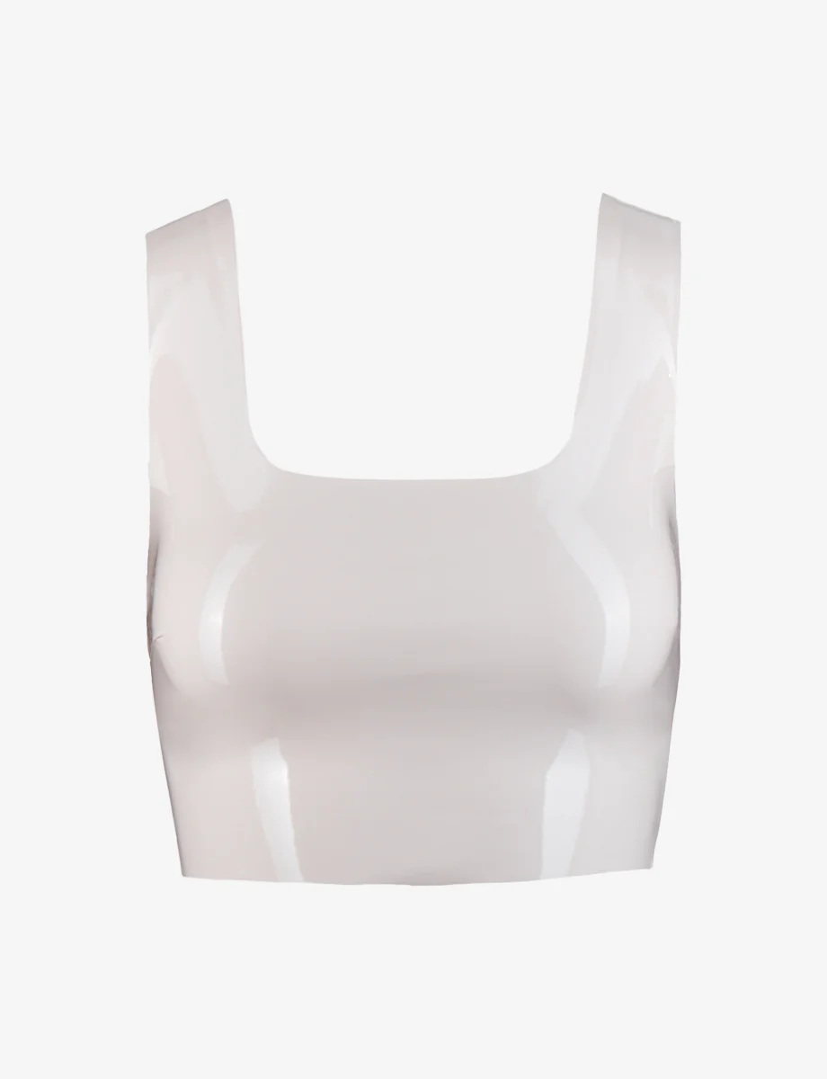 Faux Patent Leather Crop Top