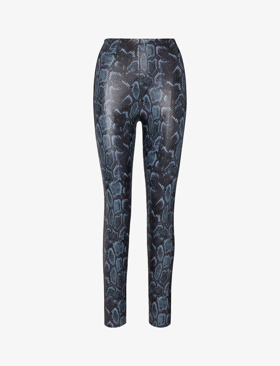 Faux Leather Animal Legging