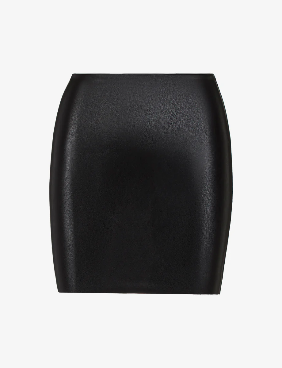 Faux Leather Micro-Mini Skirt