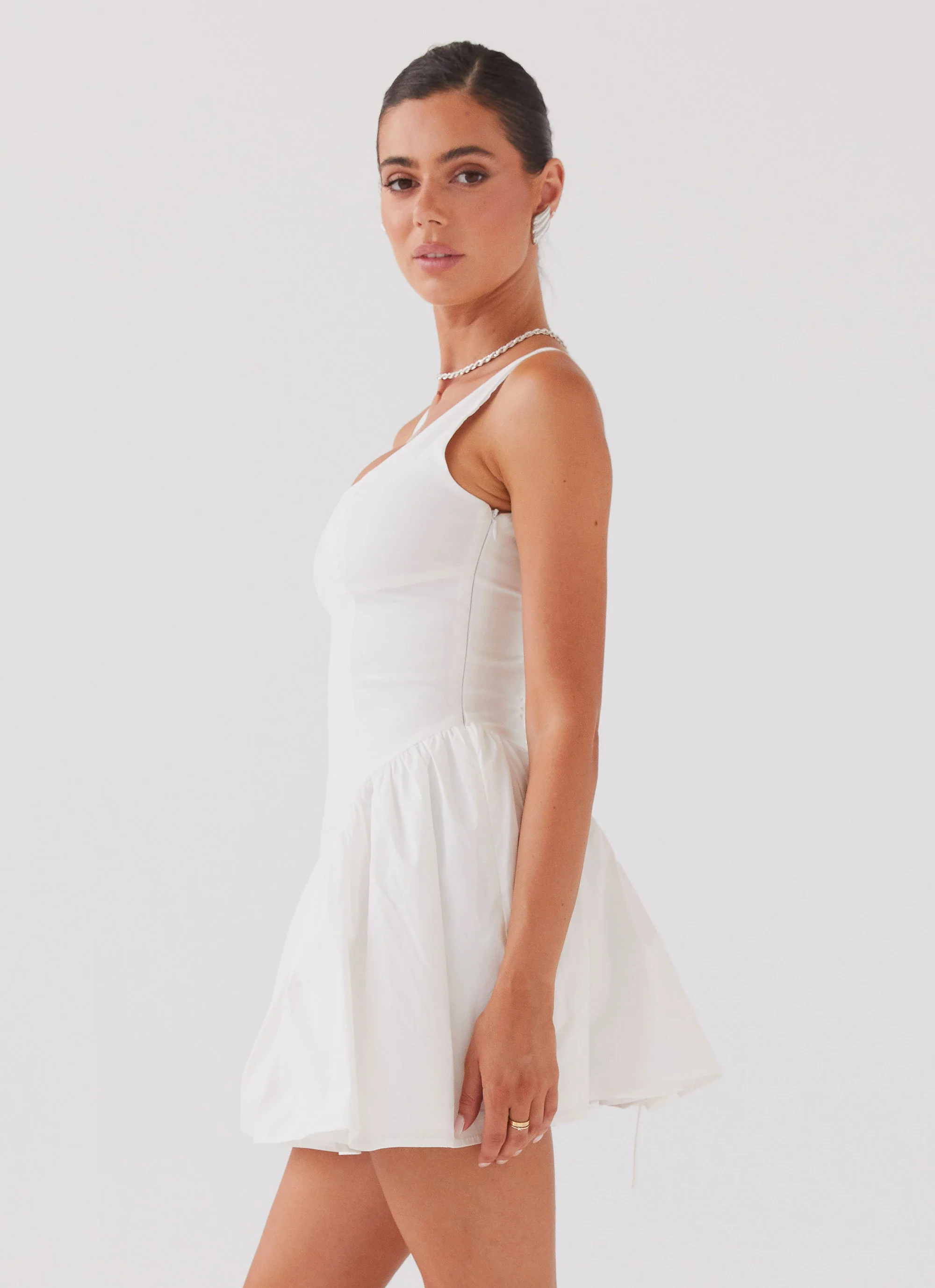 Sassy Soiree Corset Mini Dress - White