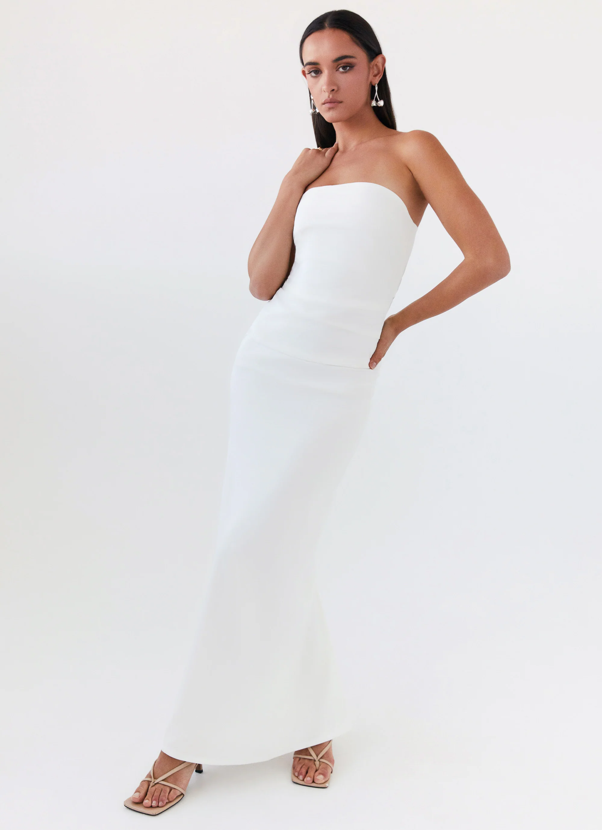 Danielle Strapless Maxi Dress - White