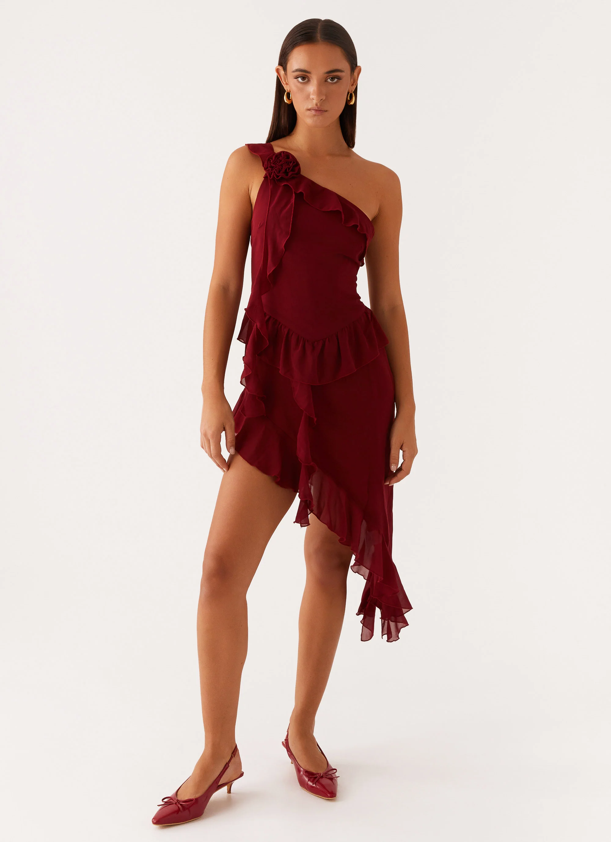 No Secret Mini Dress - Deep Red