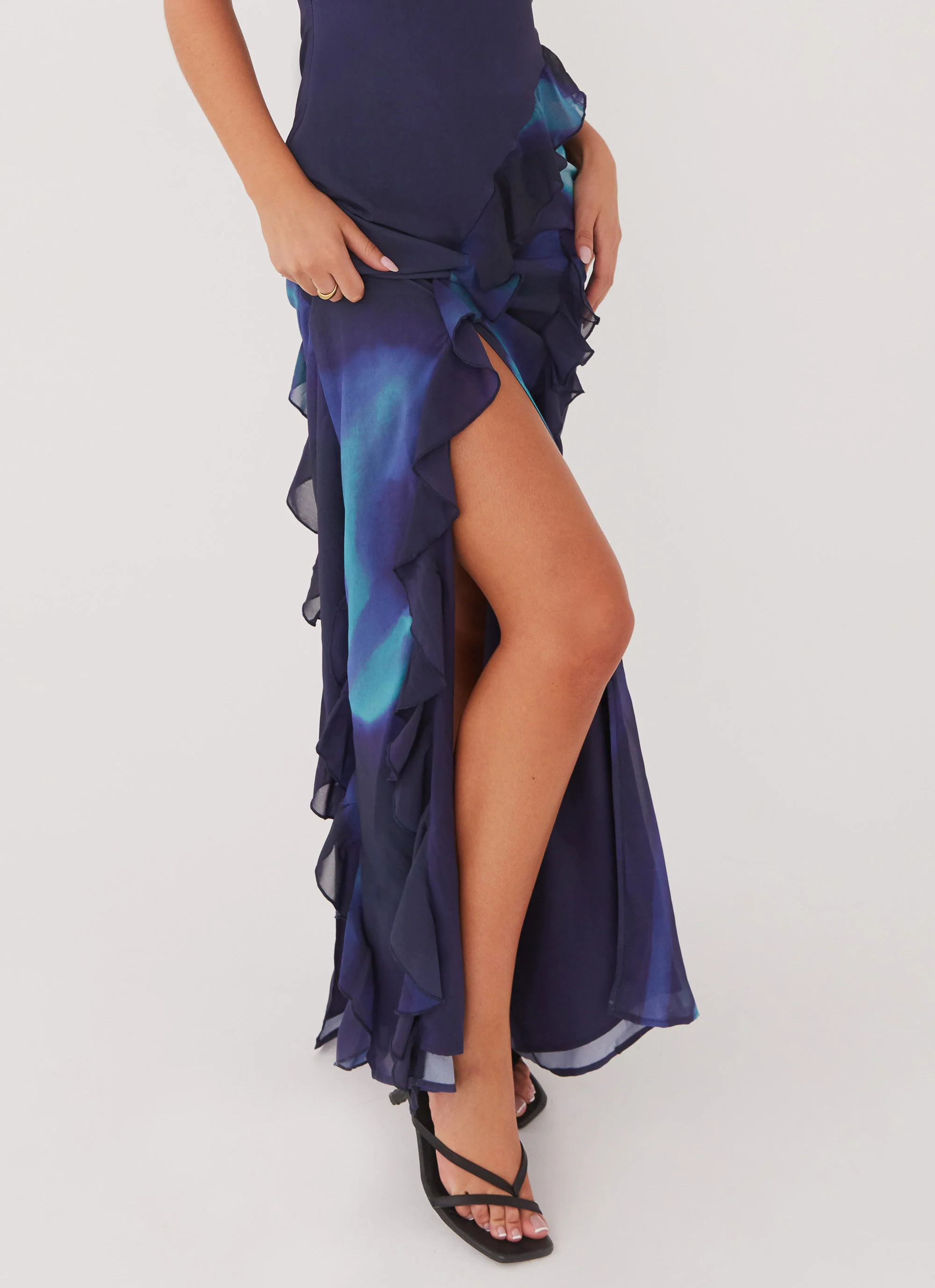 Do No Wrong Ruffle Maxi Dress - Cyber Rose