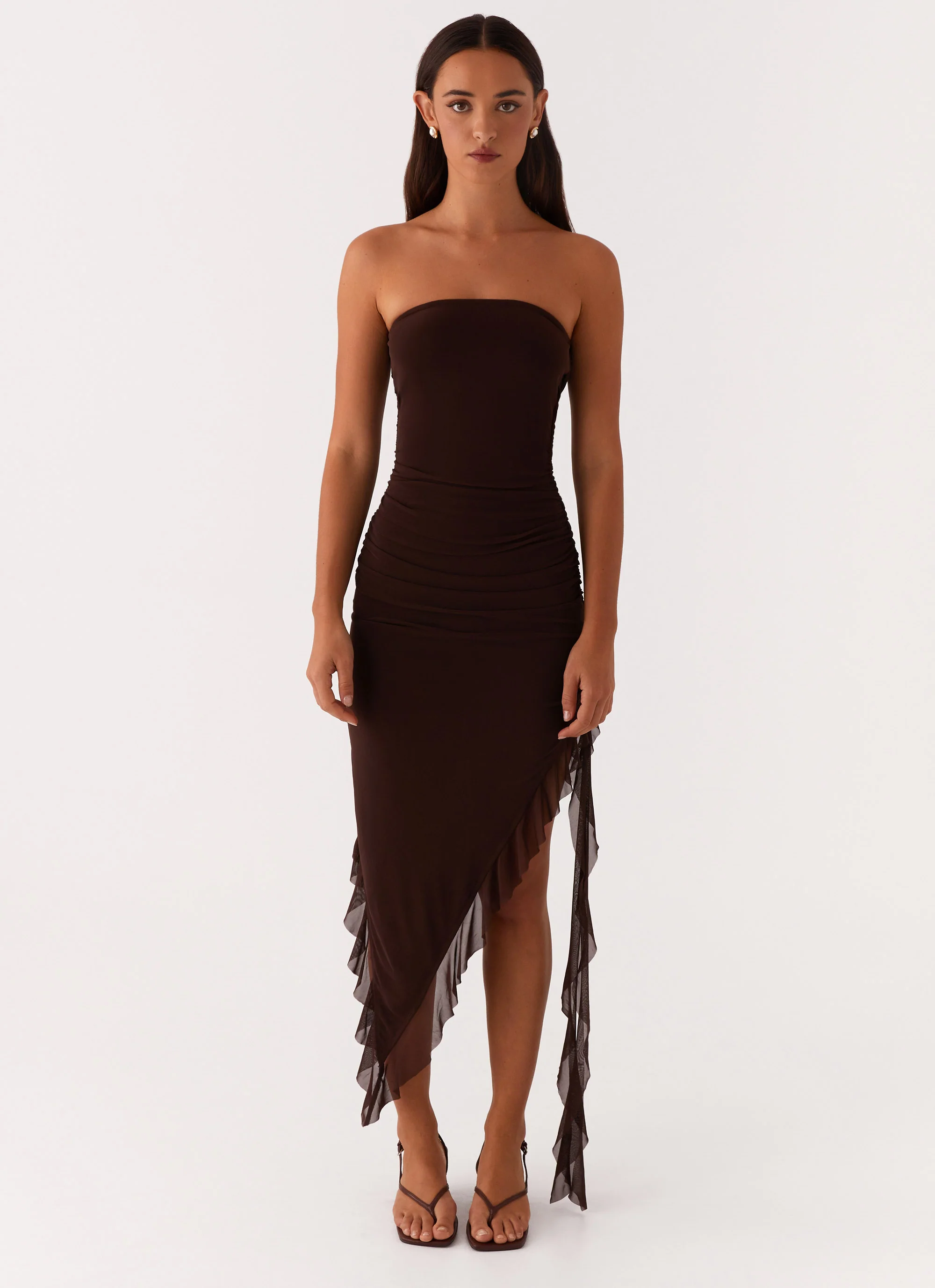 Aoife Midi Dress - Brown