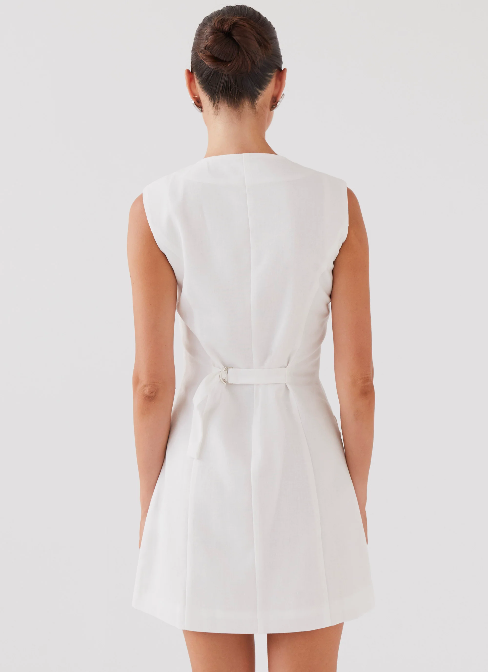 Castello Fiore Linen Mini Dress - White