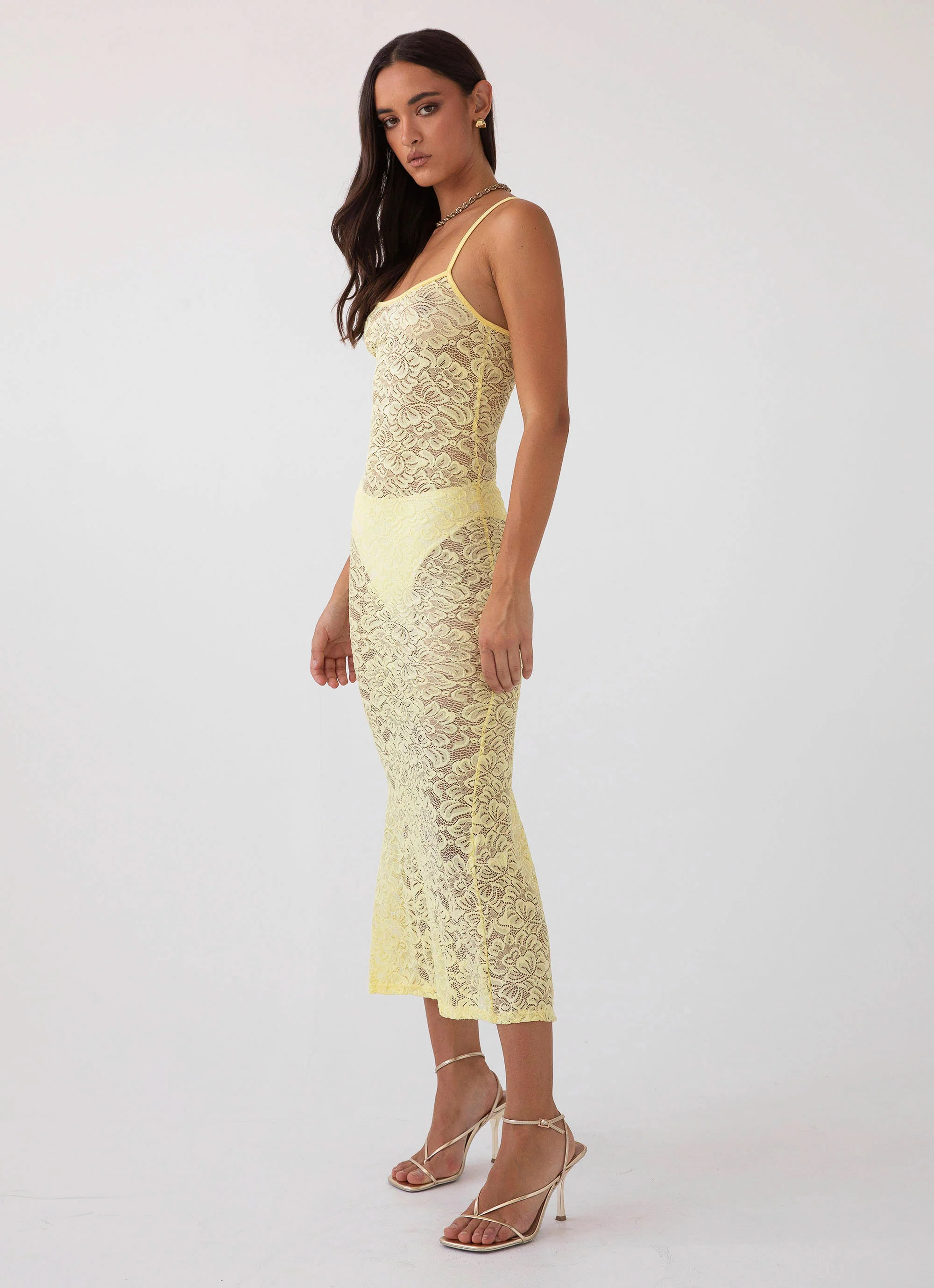 Leona Lace Maxi Dress - Canary
