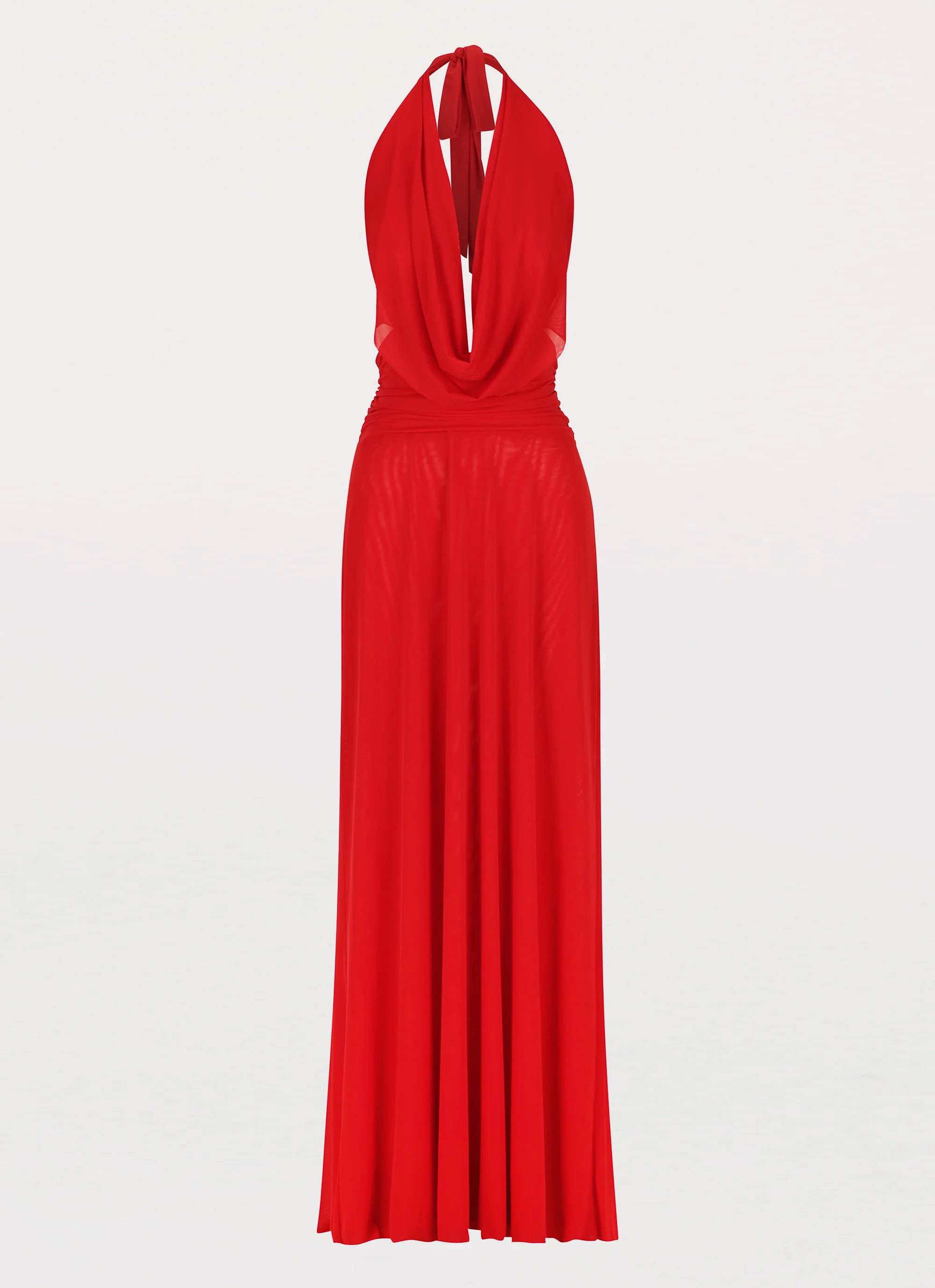 Elysia Mesh Maxi Dress - Cherry Red