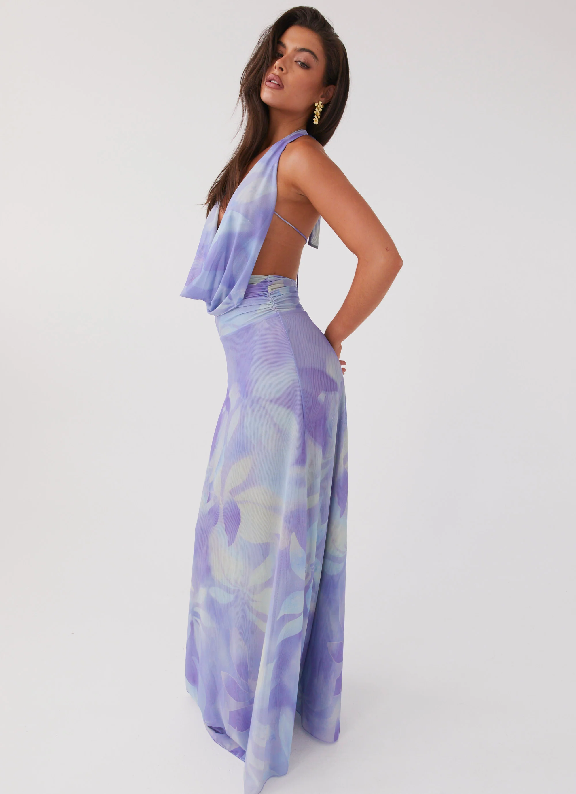 Elysia Mesh Maxi Dress - Purple Rain