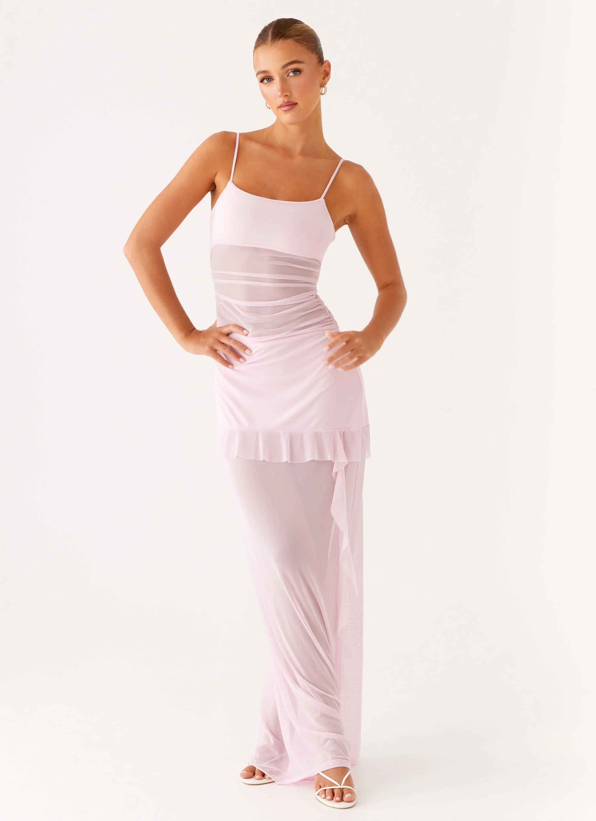 Jenni Ruffle Maxi Dress - Pink