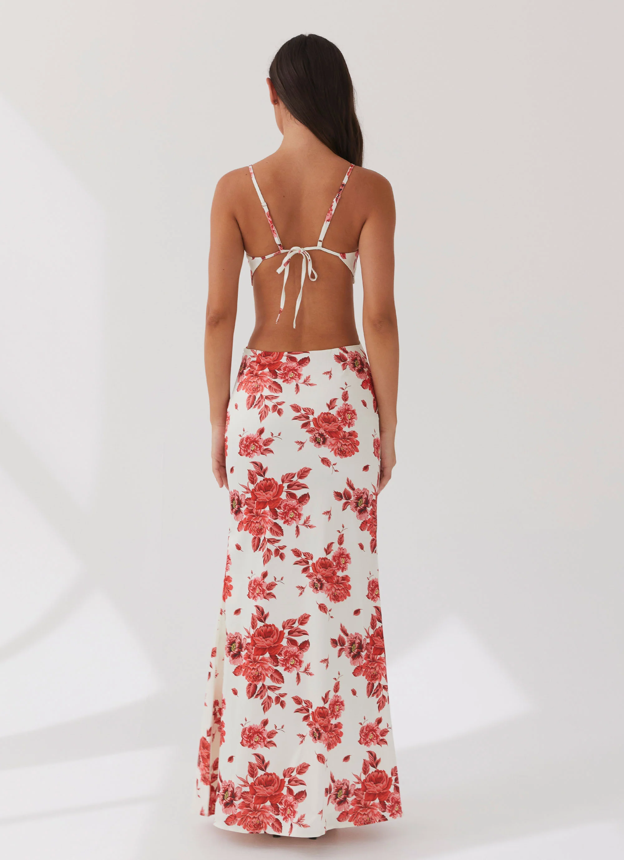 Rosie Satin Maxi Dress - Rosa Floria