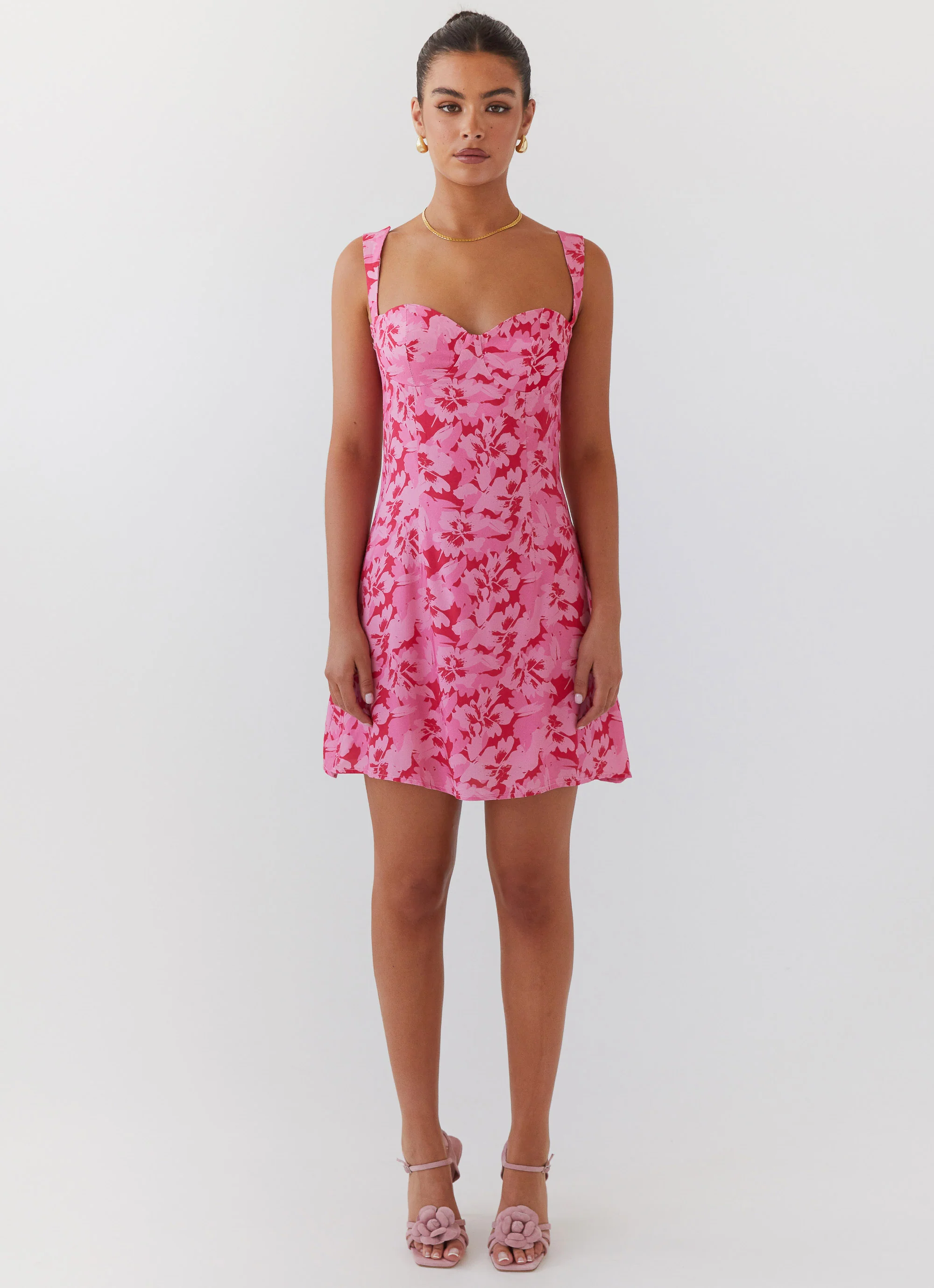 Kiah Bustier Mini Dress - Cherry Blossom